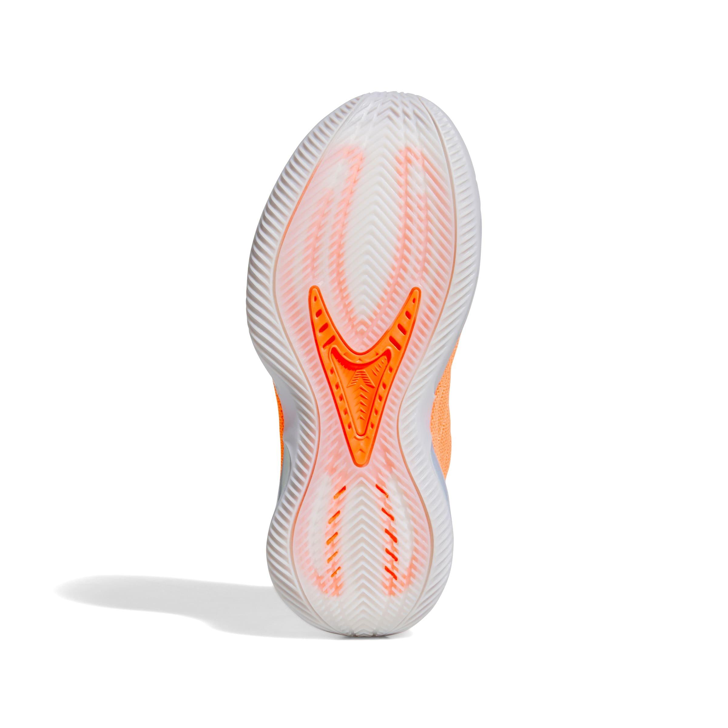 adidas Anthony Edwards 2 "Lucid Orange" Grade School Kids' Basketball Shoe - ORANGE/SILVER Thumbnail View 10