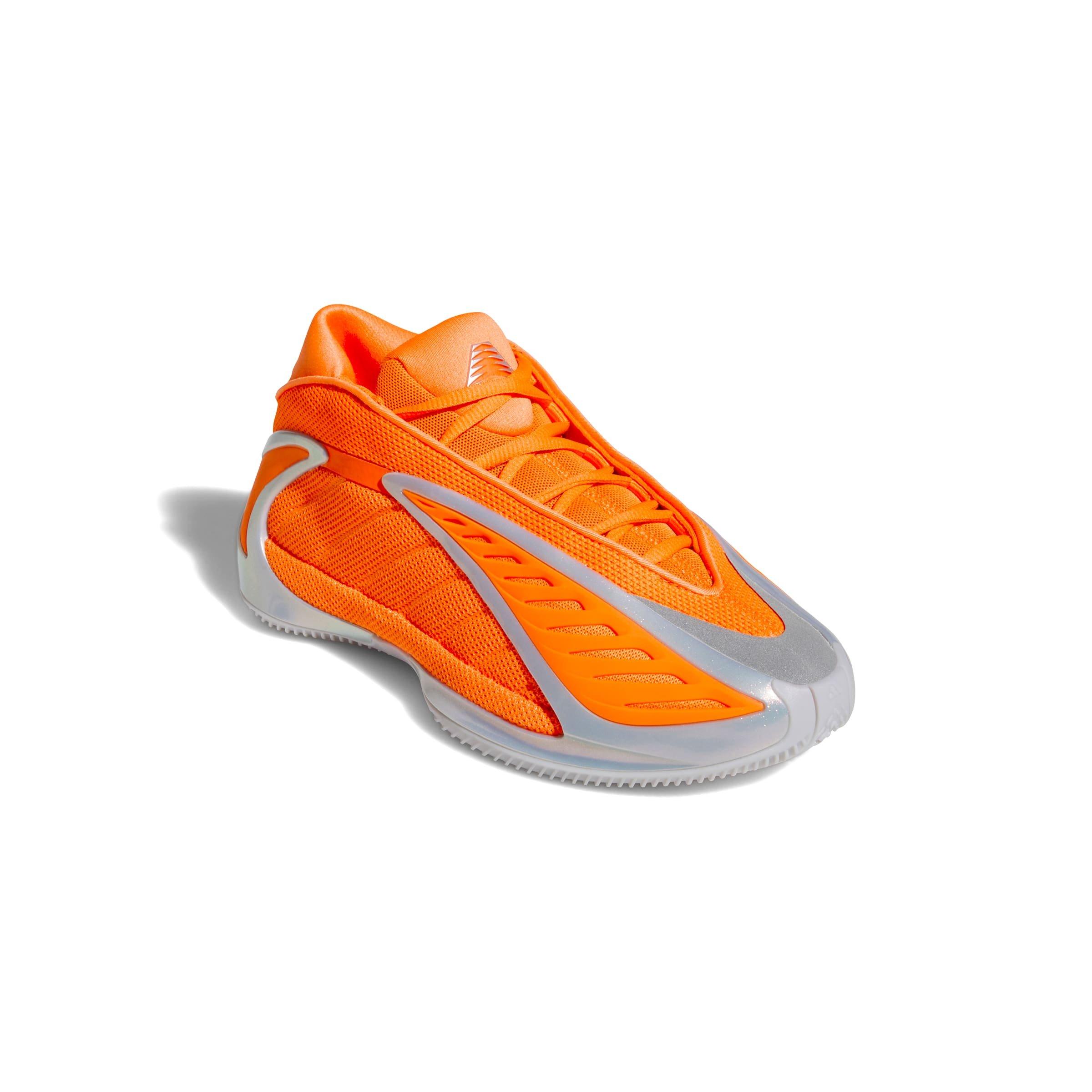 adidas Anthony Edwards 2 "Lucid Orange" Grade School Kids' Basketball Shoe - ORANGE/SILVER Thumbnail View 3