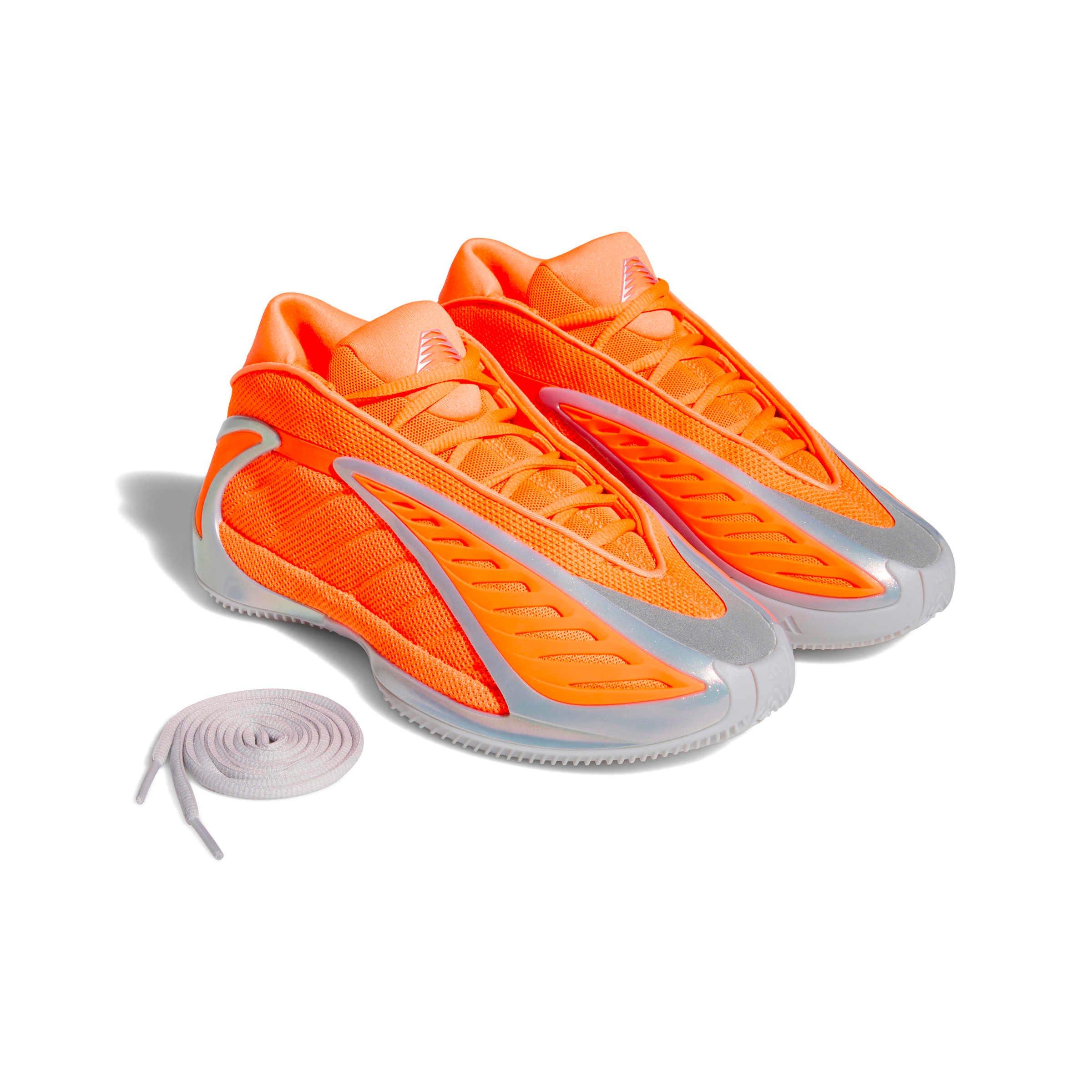 adidas Anthony Edwards 2 "Lucid Orange" Grade School Kids' Basketball Shoe - ORANGE/SILVER Thumbnail View 7
