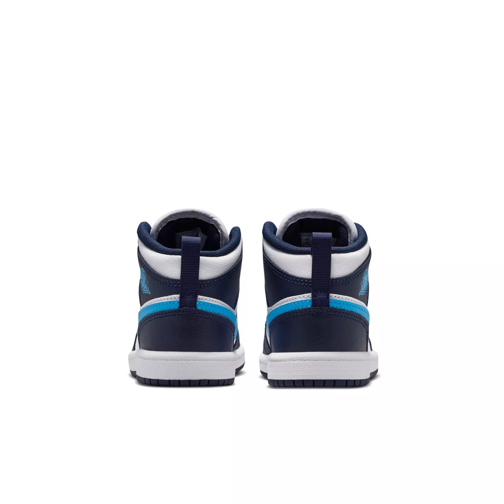 Jordan 1 Mid "Obsidian/Dk Powder Blue/White" Preschool Boys' Shoe - BLUE/WHITE