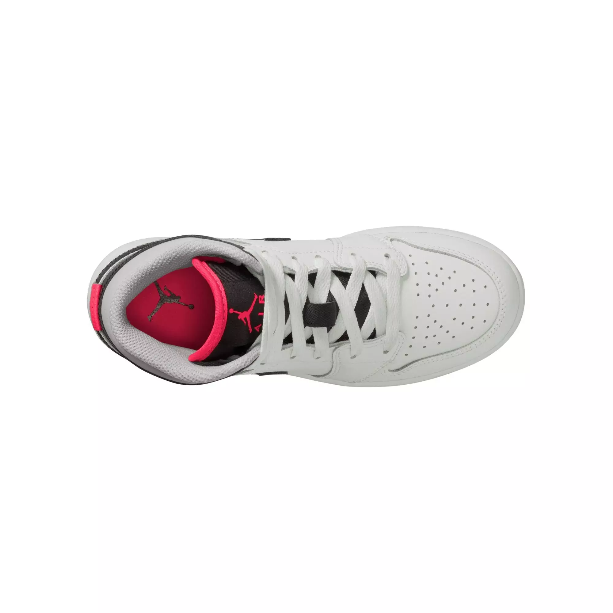 Jordan 1 Mid "Summit White/Black/Infrared 23" Grade School Boys' Shoe - WHITE/BLACK/RED