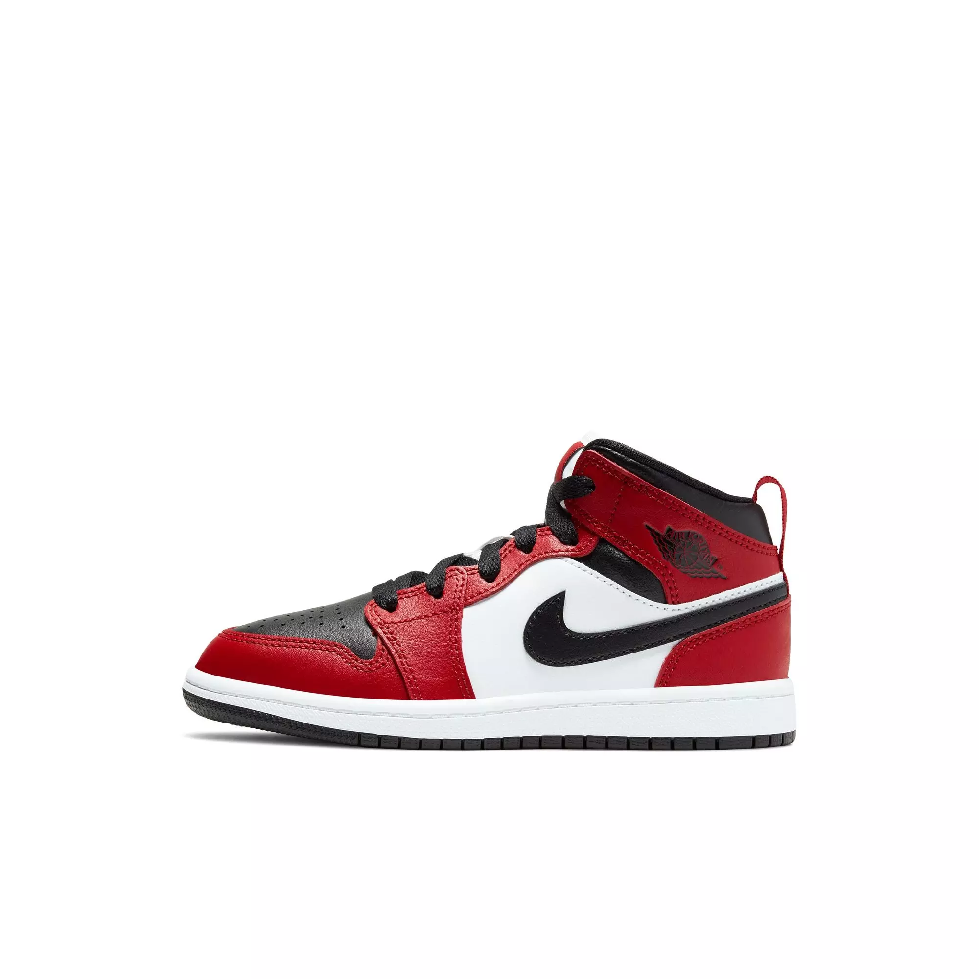 Jordan 1 Mid "Black/Gym Red" Preschool Boys' Shoe - BLACK/RED/WHITE