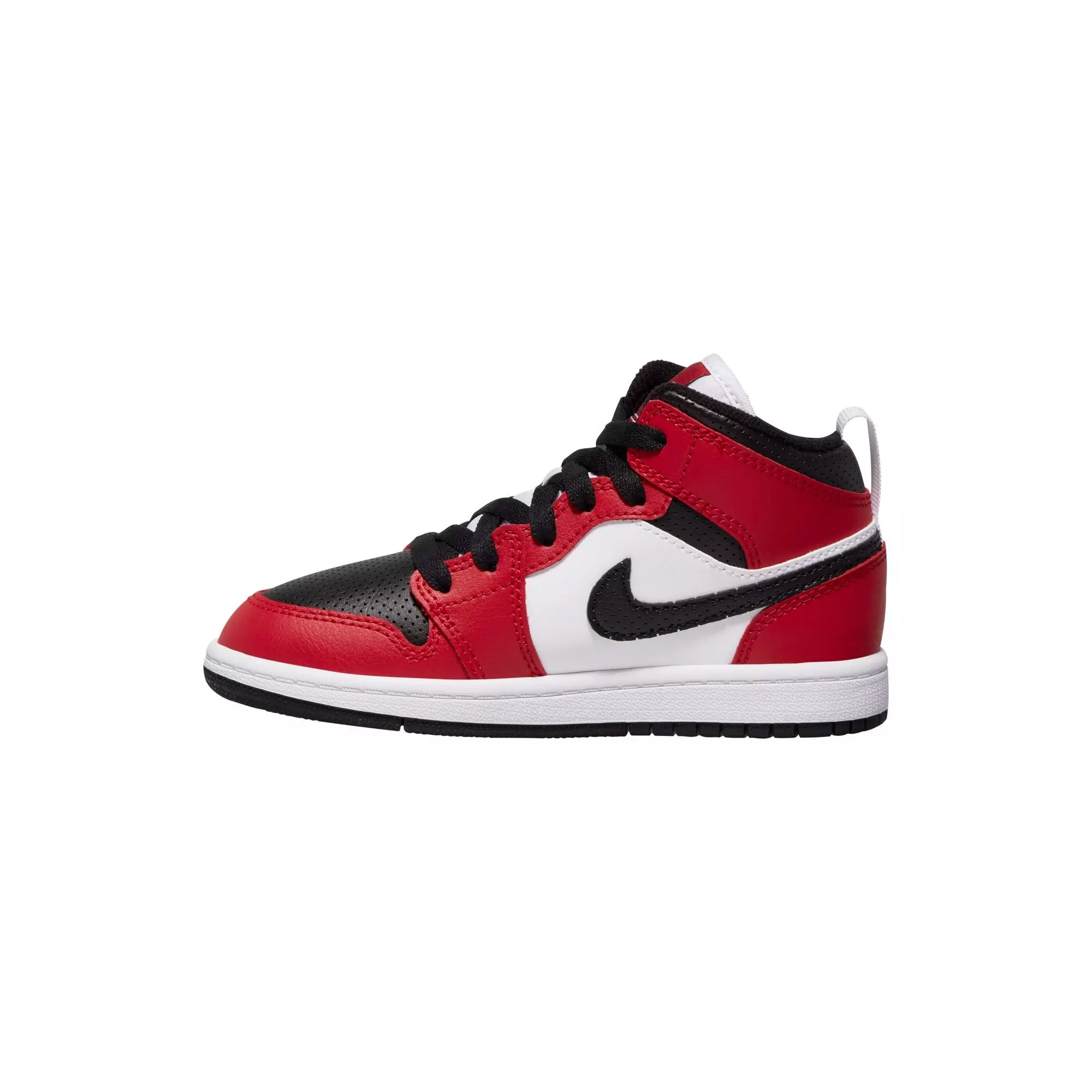 Jordan 1 Mid "Black/Gym Red" Preschool Boys' Shoe - BLACK/RED/WHITE