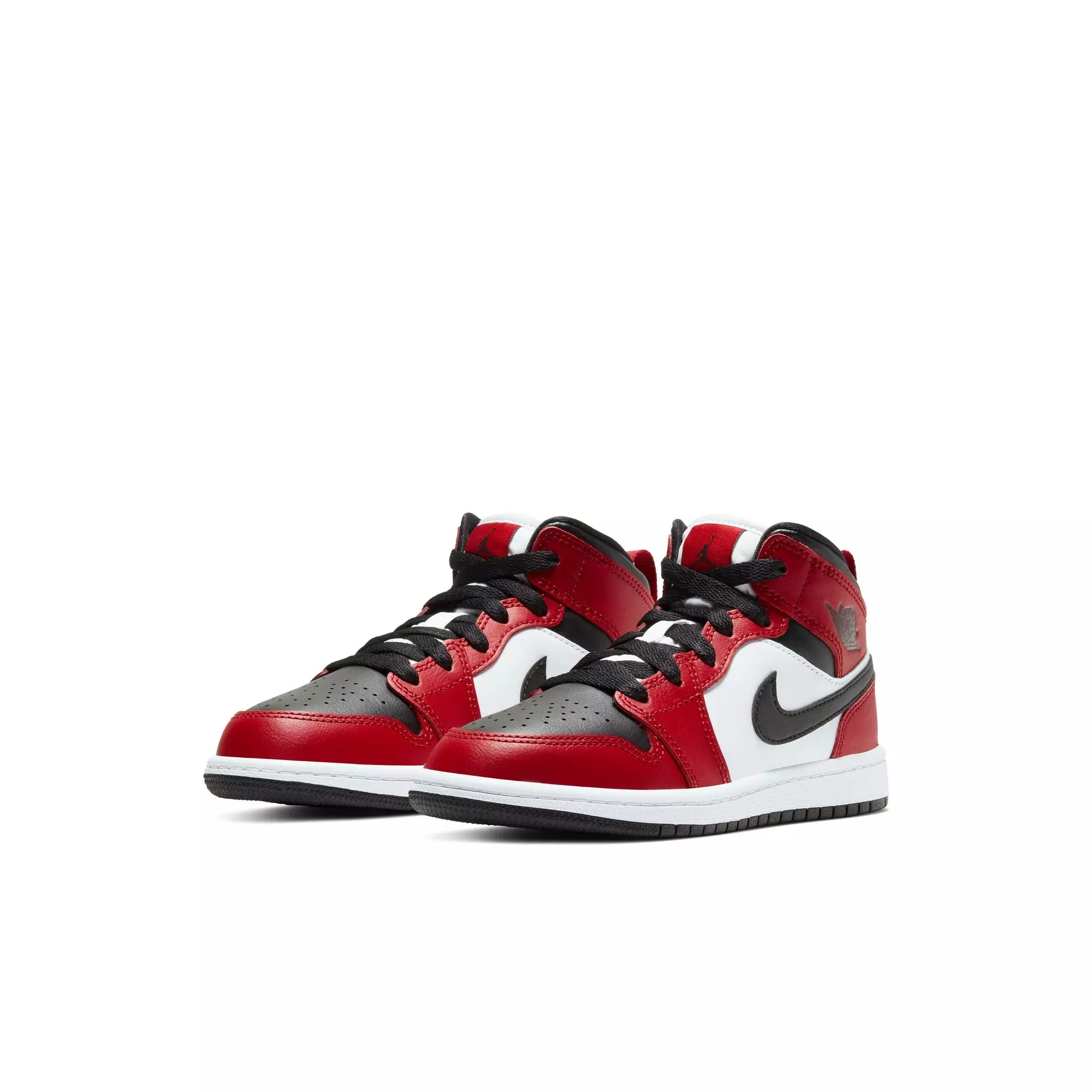 Jordan 1 Mid "Black/Gym Red" Preschool Boys' Shoe - BLACK/RED/WHITE