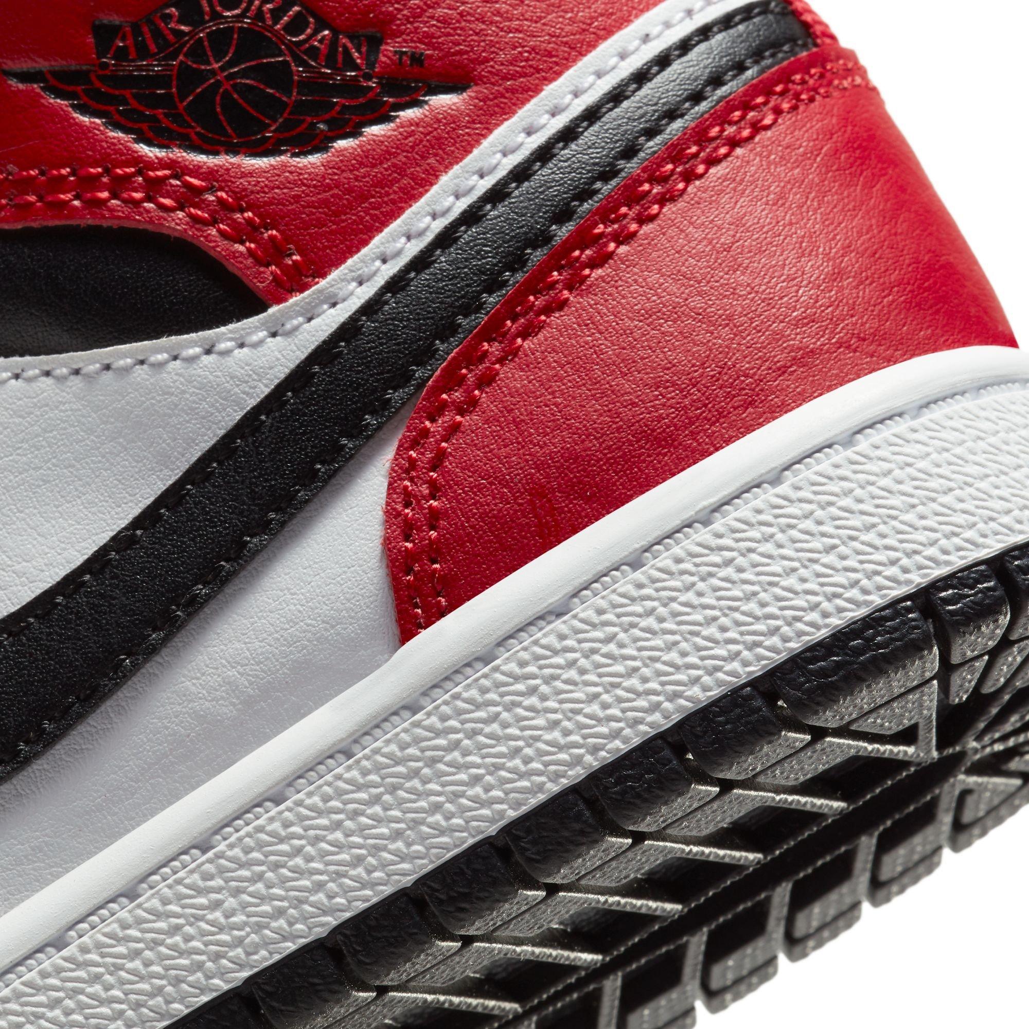 Jordan 1 Mid Preschool Boys' "Black/Gym Red" Shoe
