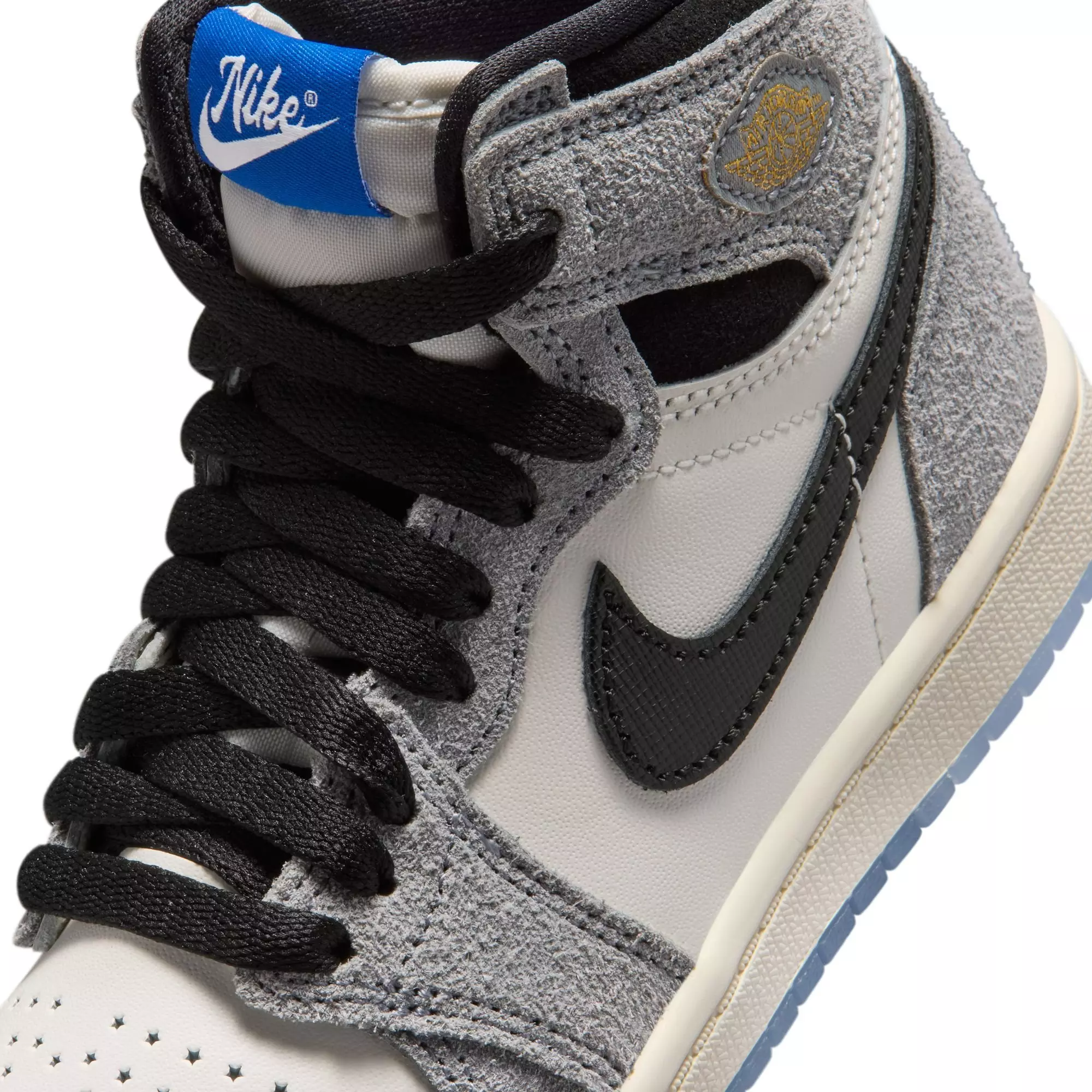 Jordan 1 Retro High OG &ldquo;Cool Grey&rdquo; Preschool Kids' Shoe - GREY/BLUE/BLACK