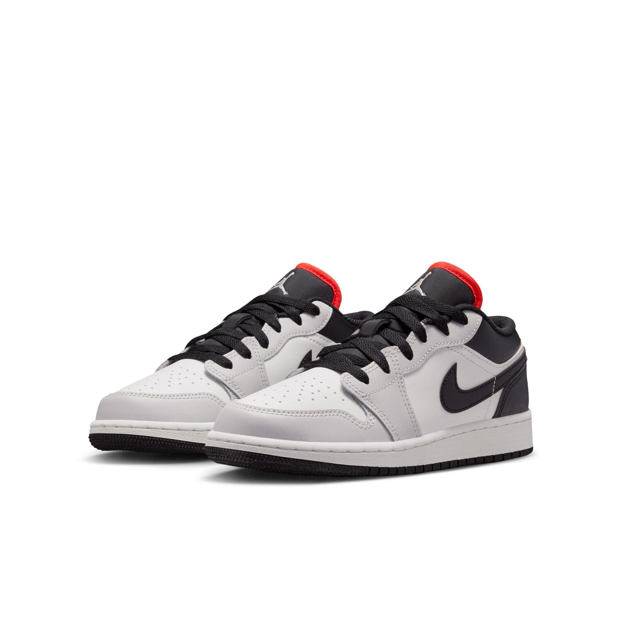 Jordan 1 Low "Black/Summit White/Infrared 23" Grade School Boys' Shoe - WHITE/BLACK/RED Thumbnail View 5