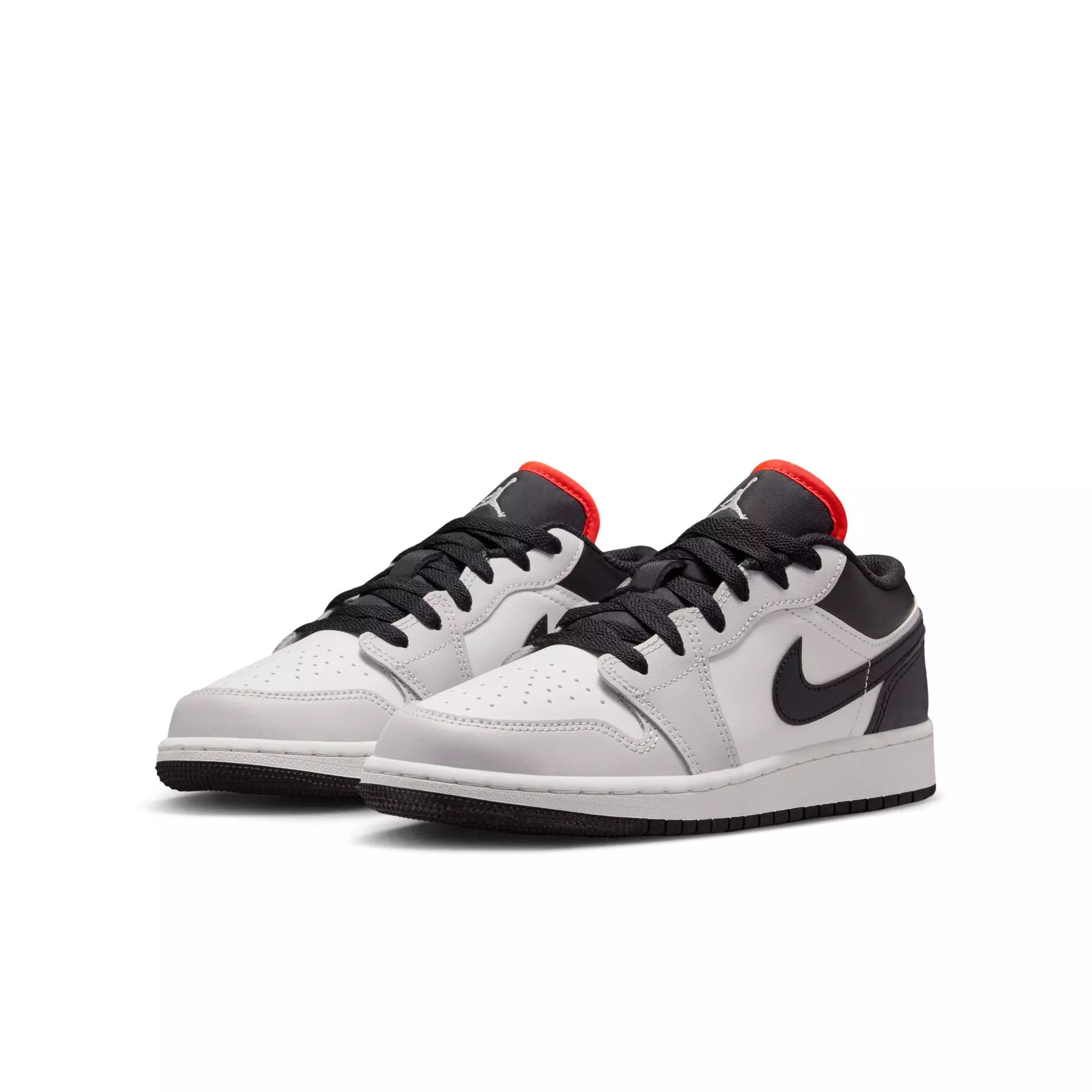 Jordan 1 Low "Black/Summit White/Infrared 23" Grade School Boys' Shoe - WHITE/BLACK/RED