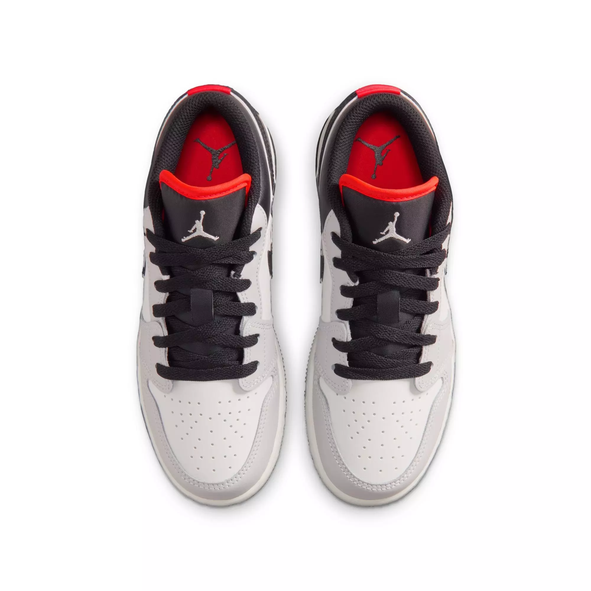 Jordan 1 Low "Black/Summit White/Infrared 23" Grade School Boys' Shoe - WHITE/BLACK/RED