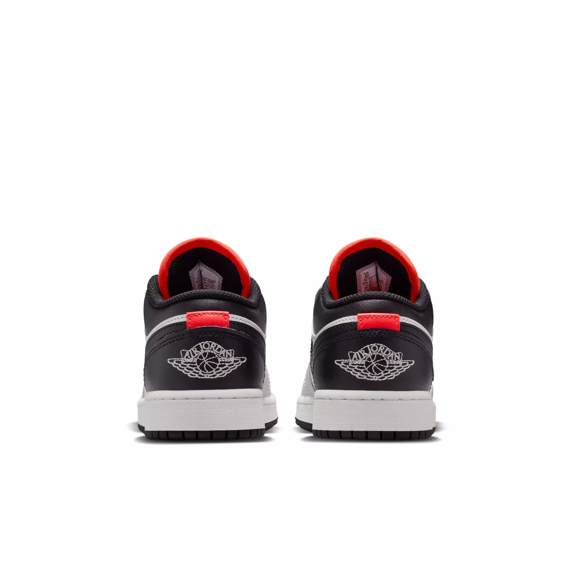 Jordan 1 Low "Black/Summit White/Infrared 23" Grade School Boys' Shoe - WHITE/BLACK/RED