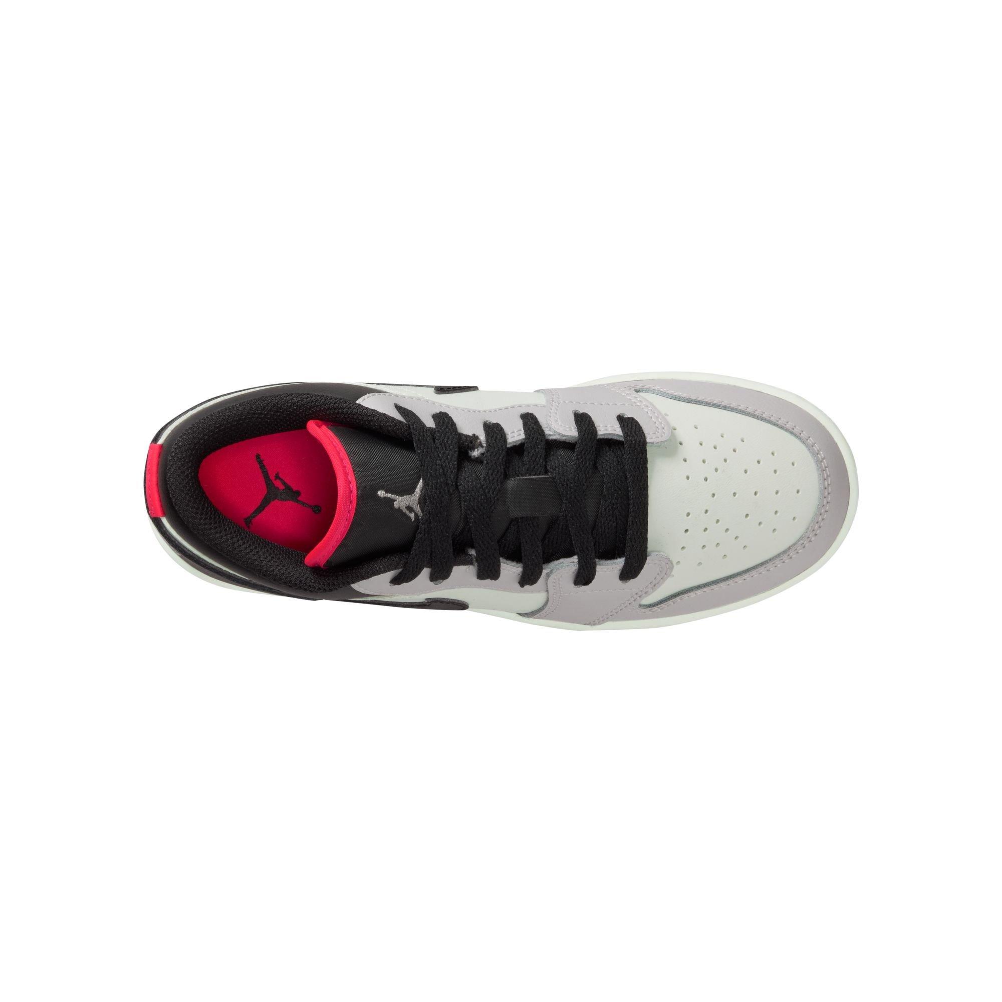 Jordan 1 Low "Black/Summit White/Infrared 23" Grade School Boys' Shoe - WHITE/BLACK/RED Thumbnail View 8