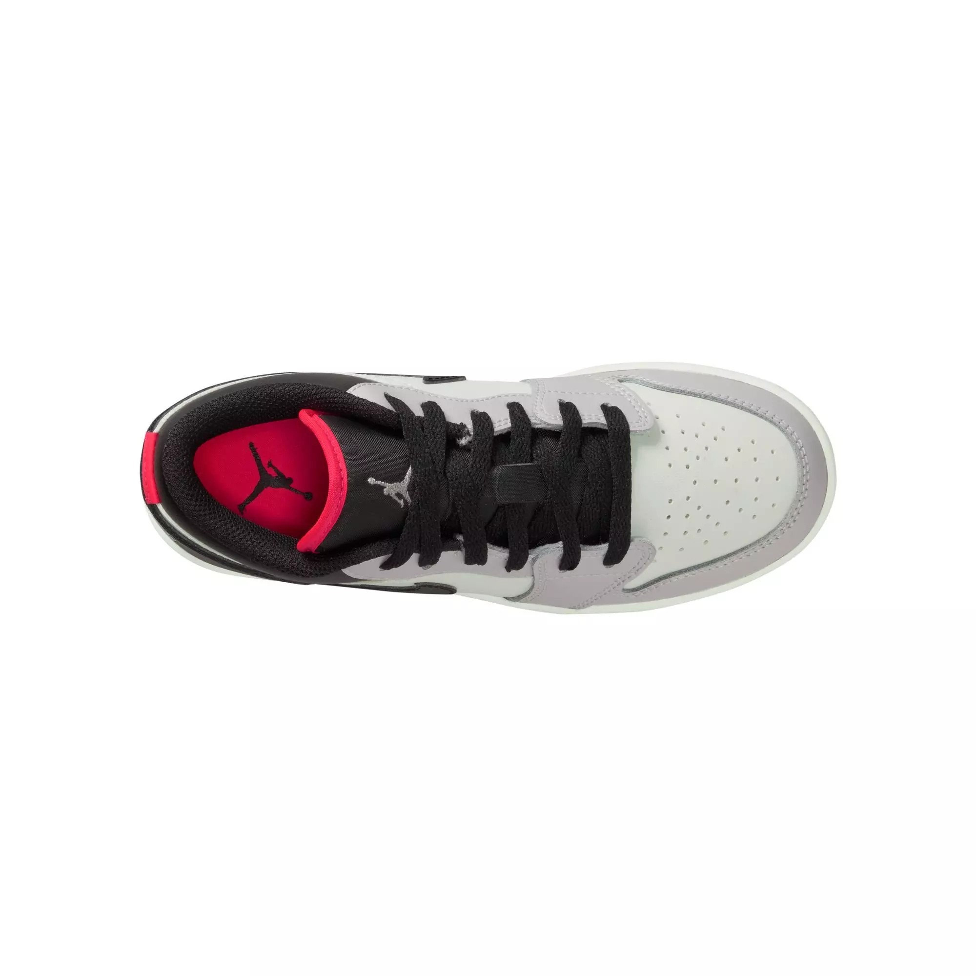 Jordan 1 Low "Black/Summit White/Infrared 23" Grade School Boys' Shoe - WHITE/BLACK/RED