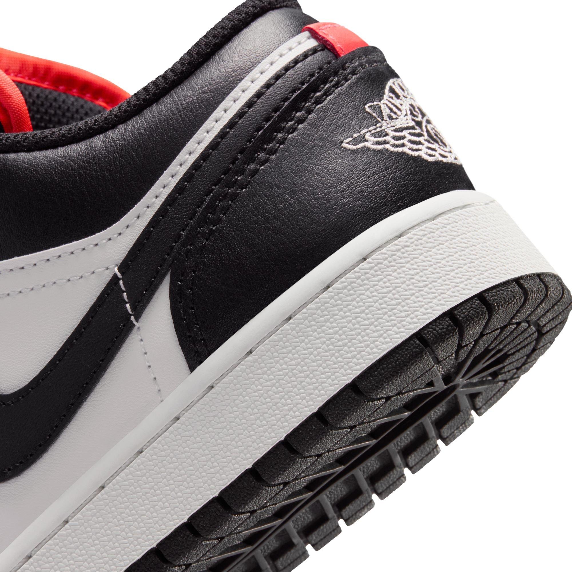 Jordan 1 Low "Black/Summit White/Infrared 23" Grade School Boys' Shoe - WHITE/BLACK/RED Thumbnail View 11