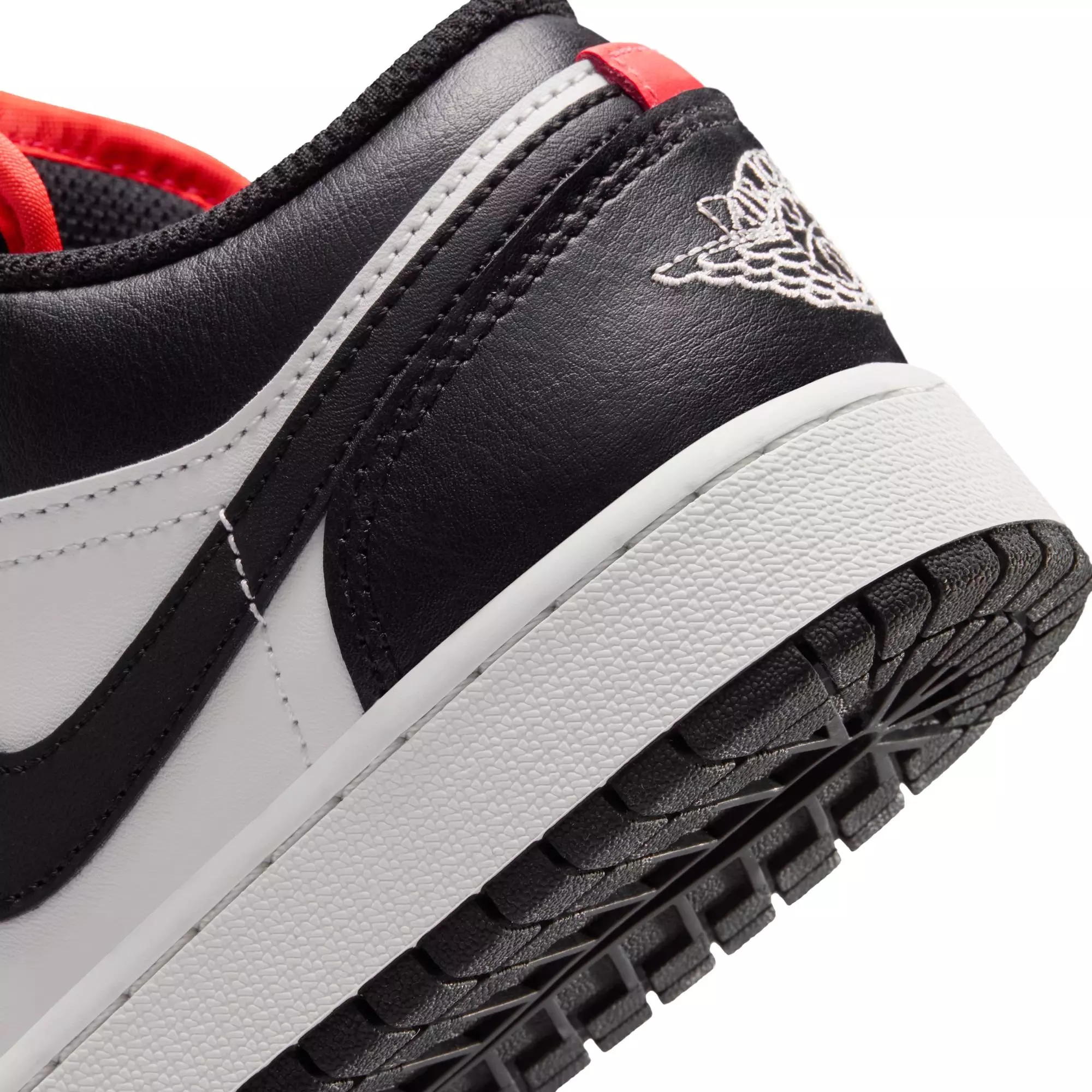 Jordan 1 Low "Black/Summit White/Infrared 23" Grade School Boys' Shoe - WHITE/BLACK/RED