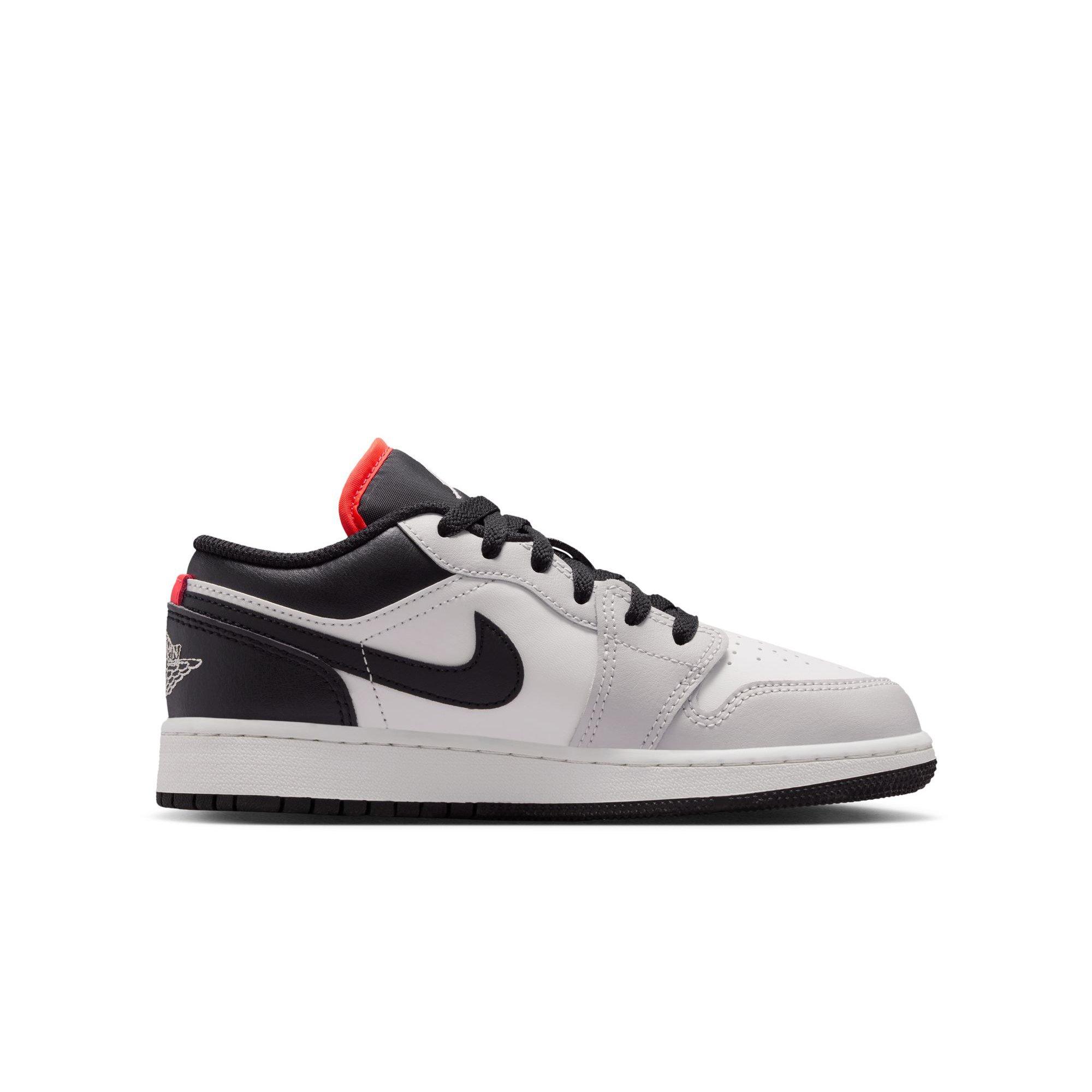 Jordan 1 Low "Black/Summit White/Infrared 23" Grade School Boys' Shoe - WHITE/BLACK/RED Thumbnail View 2