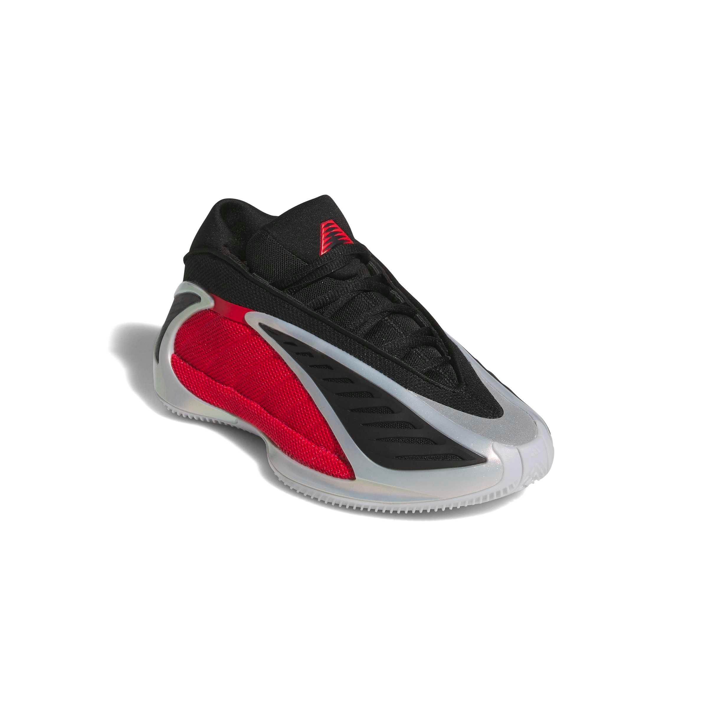adidas Anthony Edwards 2 "Bulldawgs" Grade School Kids' Basketball Shoe - BLACK/RED/WHITE Thumbnail View 3