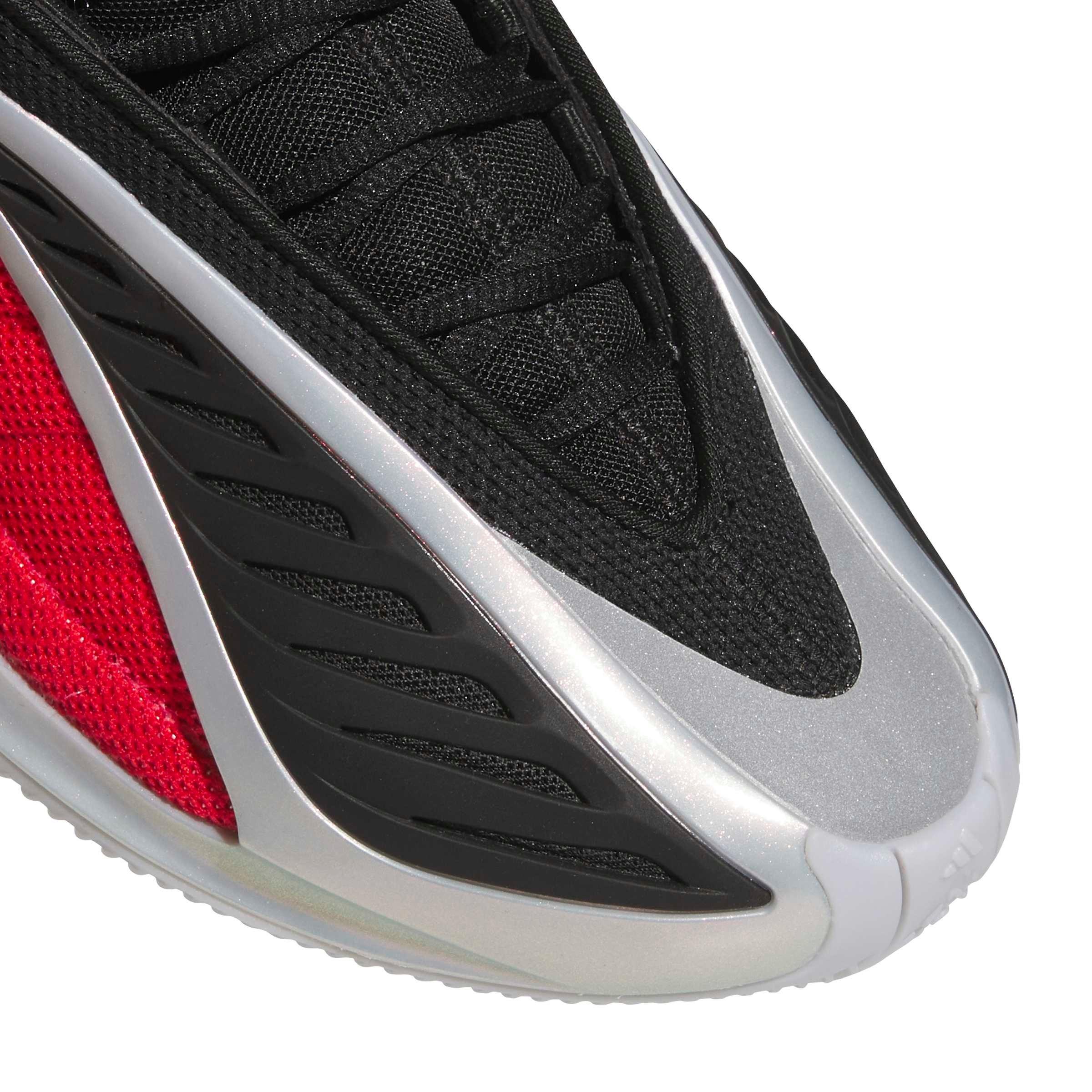 adidas Anthony Edwards 2 "Bulldawgs" Grade School Kids' Basketball Shoe - BLACK/RED/WHITE Thumbnail View 6