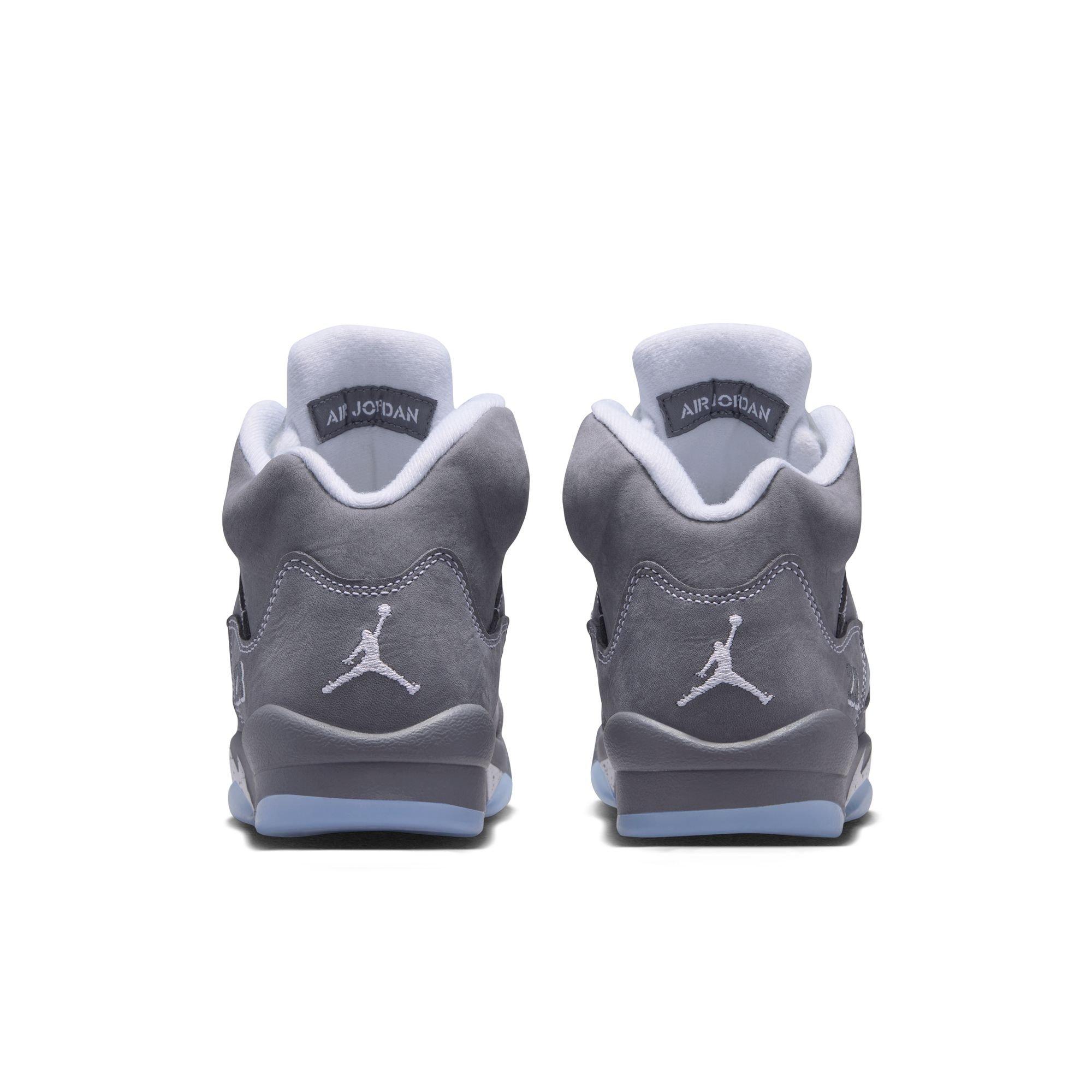 Jordan 5 Retro "Wolf Grey" Grade School Kids' Shoe - GRAPHITE/WHITE/WOLF GREY Thumbnail View 10