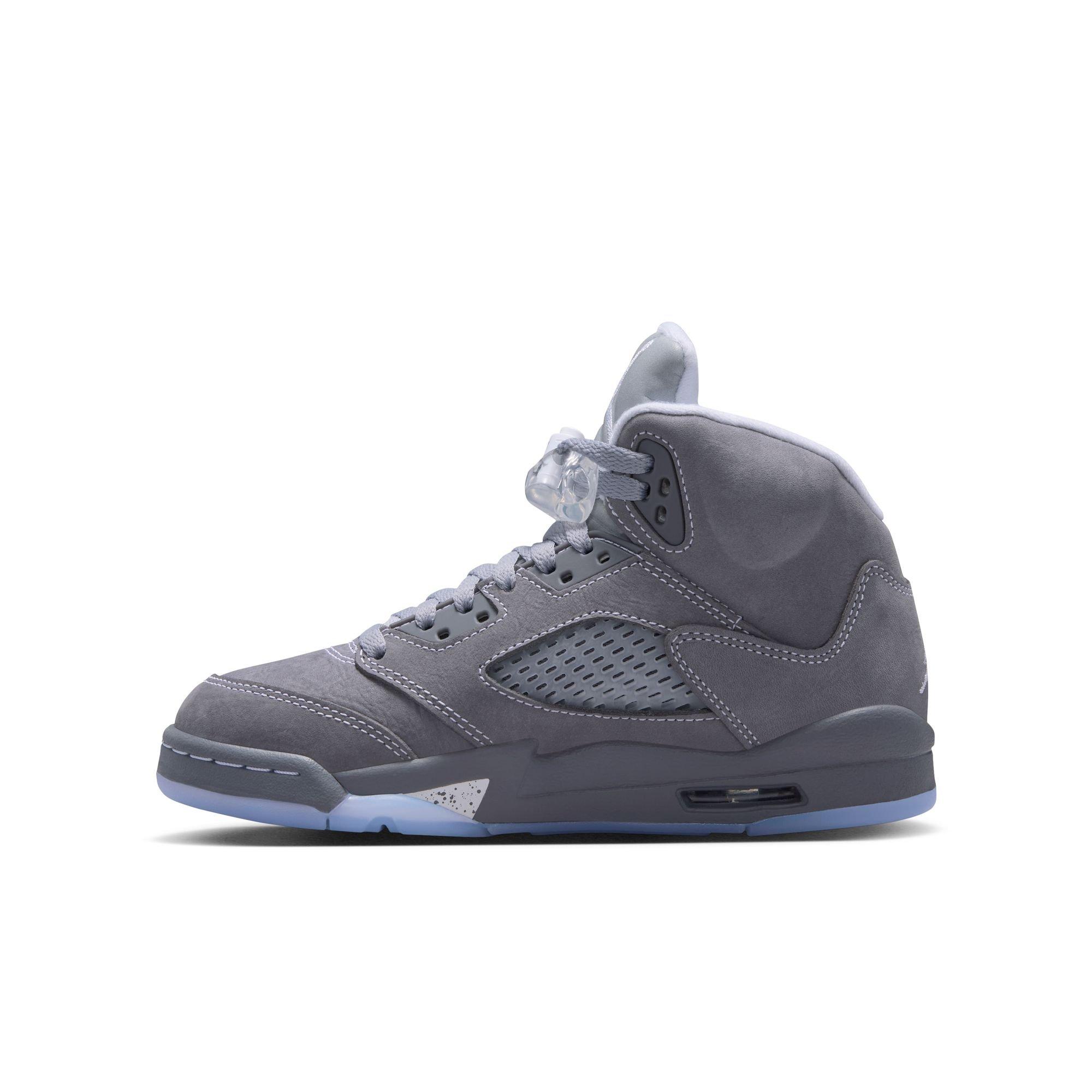 Jordan 5 Retro "Wolf Grey" Grade School Kids' Shoe - GRAPHITE/WHITE/WOLF GREY Thumbnail View 9