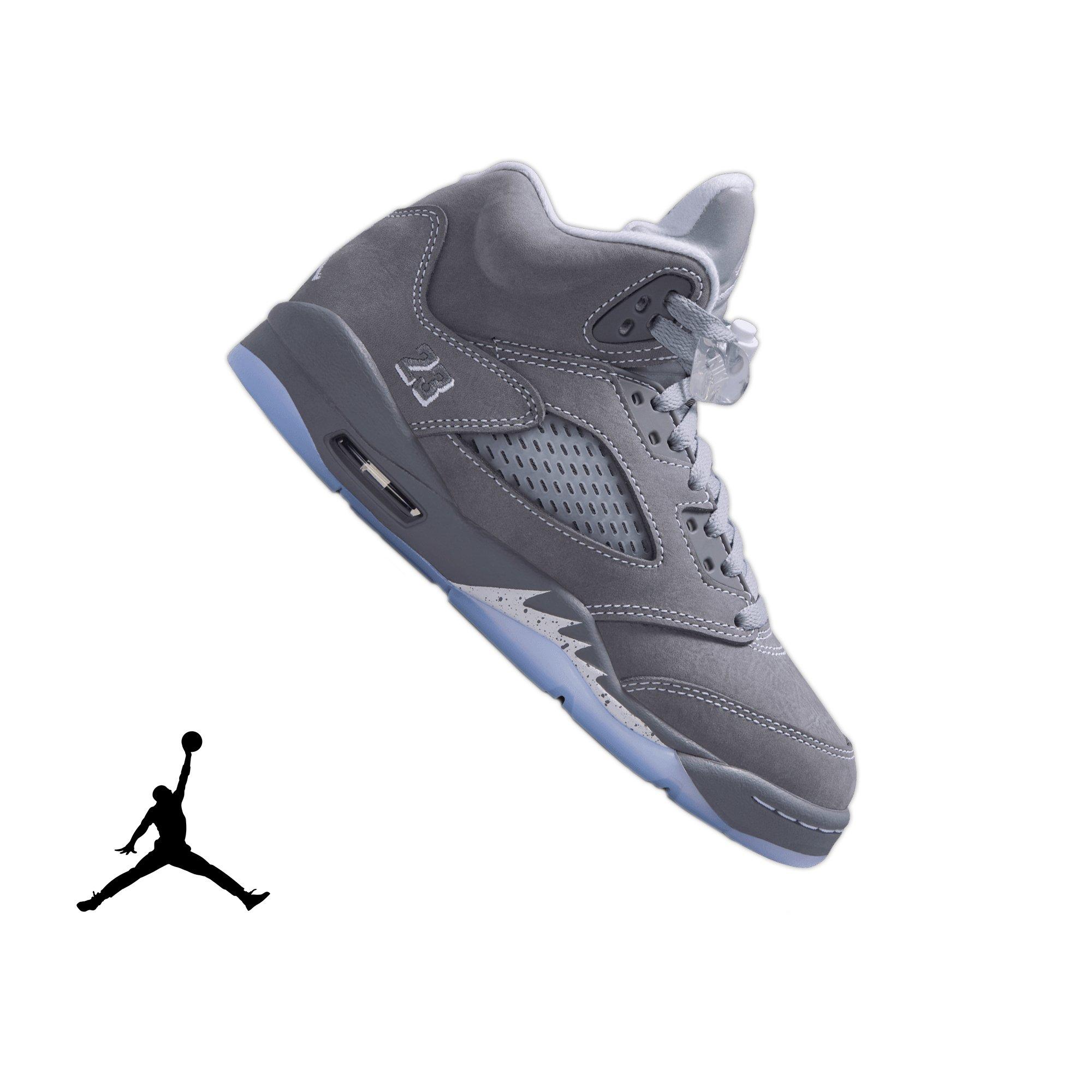 Jordan 5 Retro "Wolf Grey" Grade School Kids' Shoe - GRAPHITE/WHITE/WOLF GREY Thumbnail View 1
