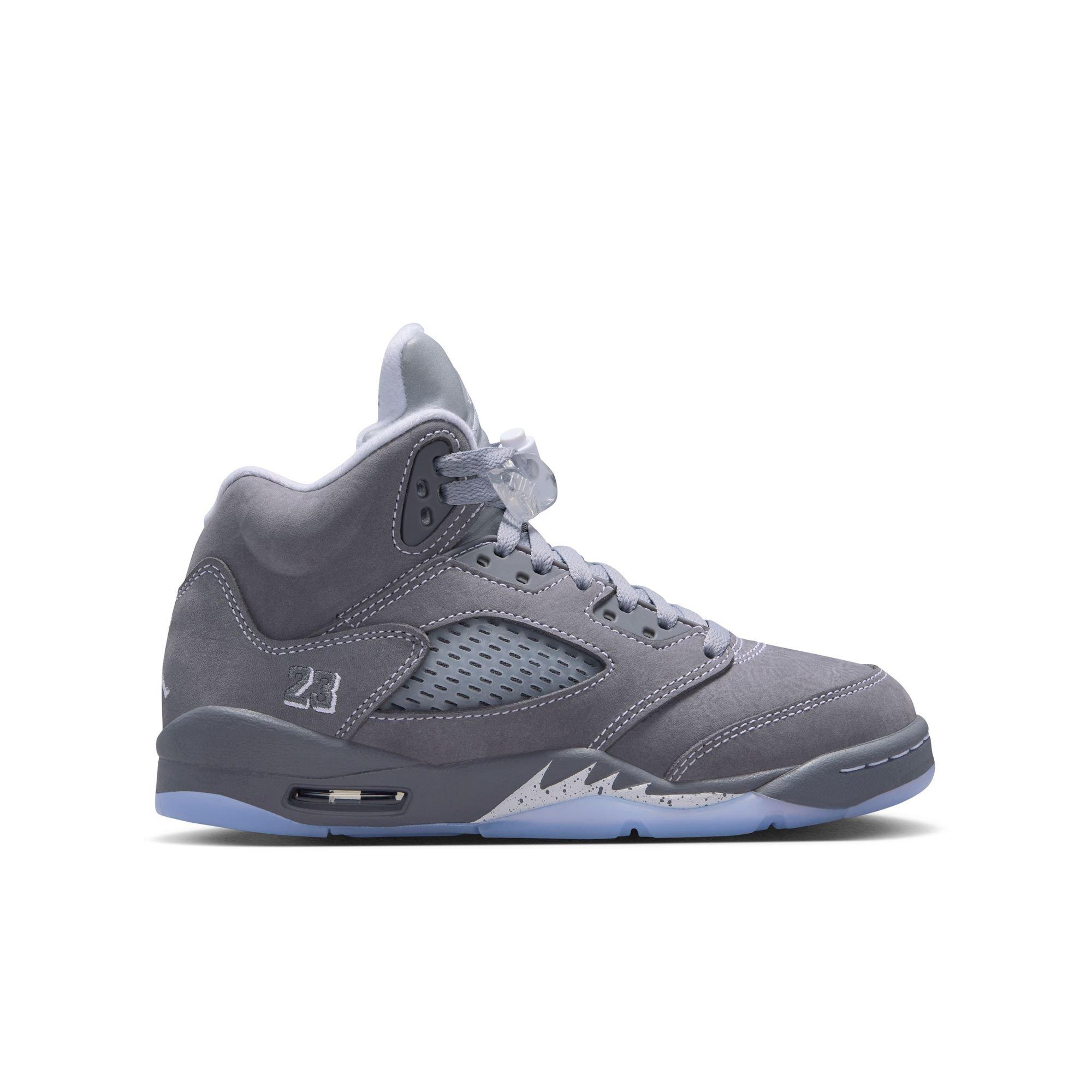 Jordan 5 Retro "Wolf Grey" Grade School Kids' Shoe - GRAPHITE/WHITE/WOLF GREY Thumbnail View 2