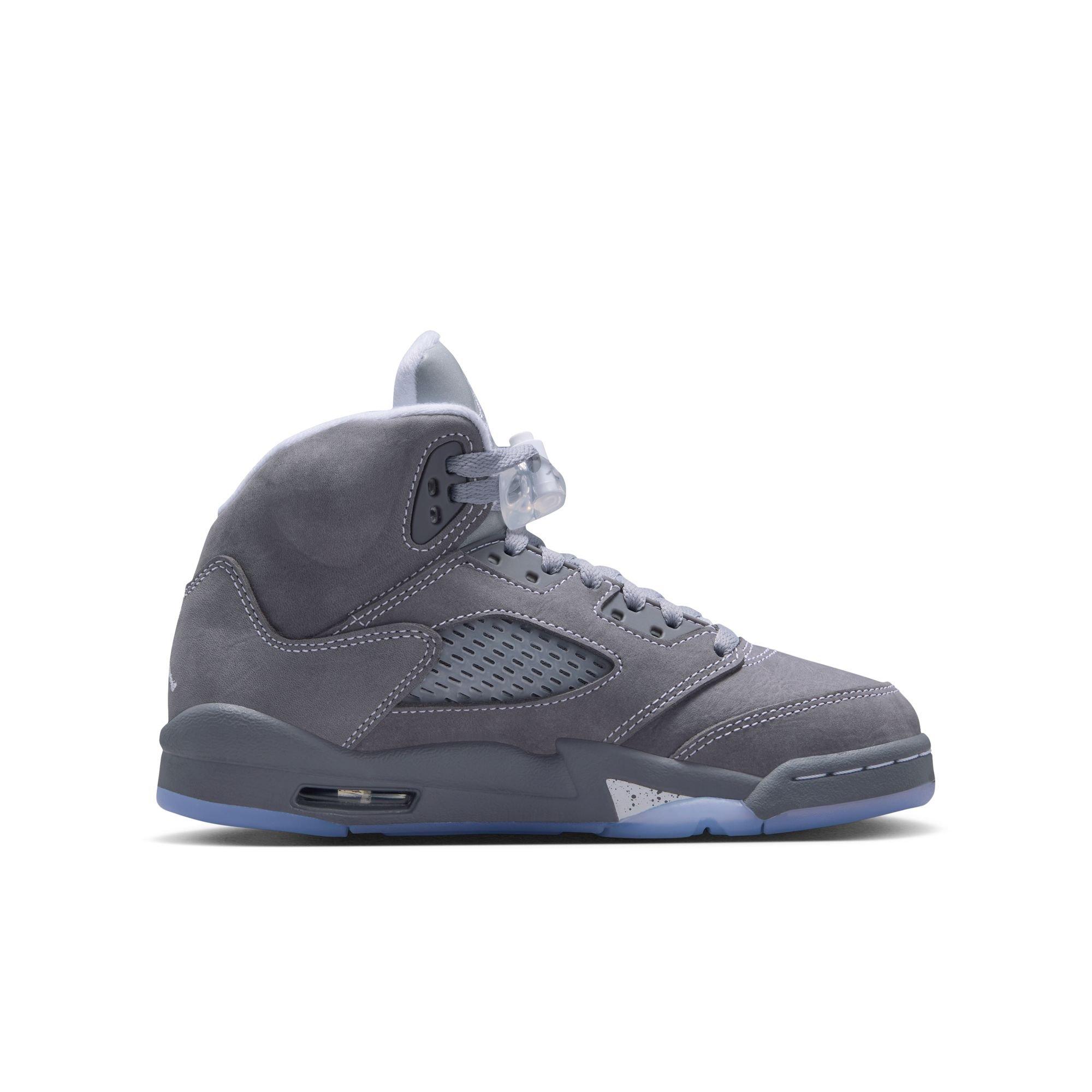 Jordan 5 Retro "Wolf Grey" Grade School Kids' Shoe - GRAPHITE/WHITE/WOLF GREY Thumbnail View 3