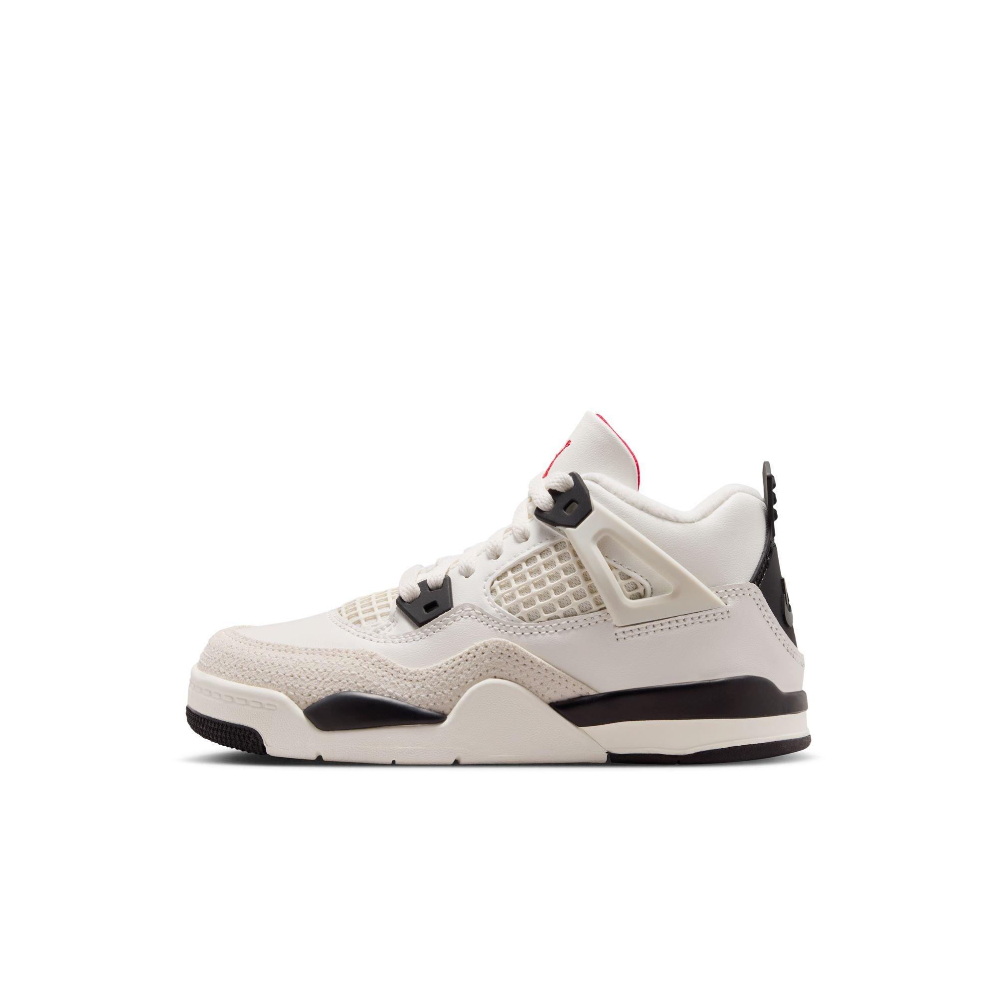 Jordan 4 Retro "Flight Club" Preschool Kids' Shoe - SAIL/BLACK/UNIVERSITY RED Thumbnail View 9