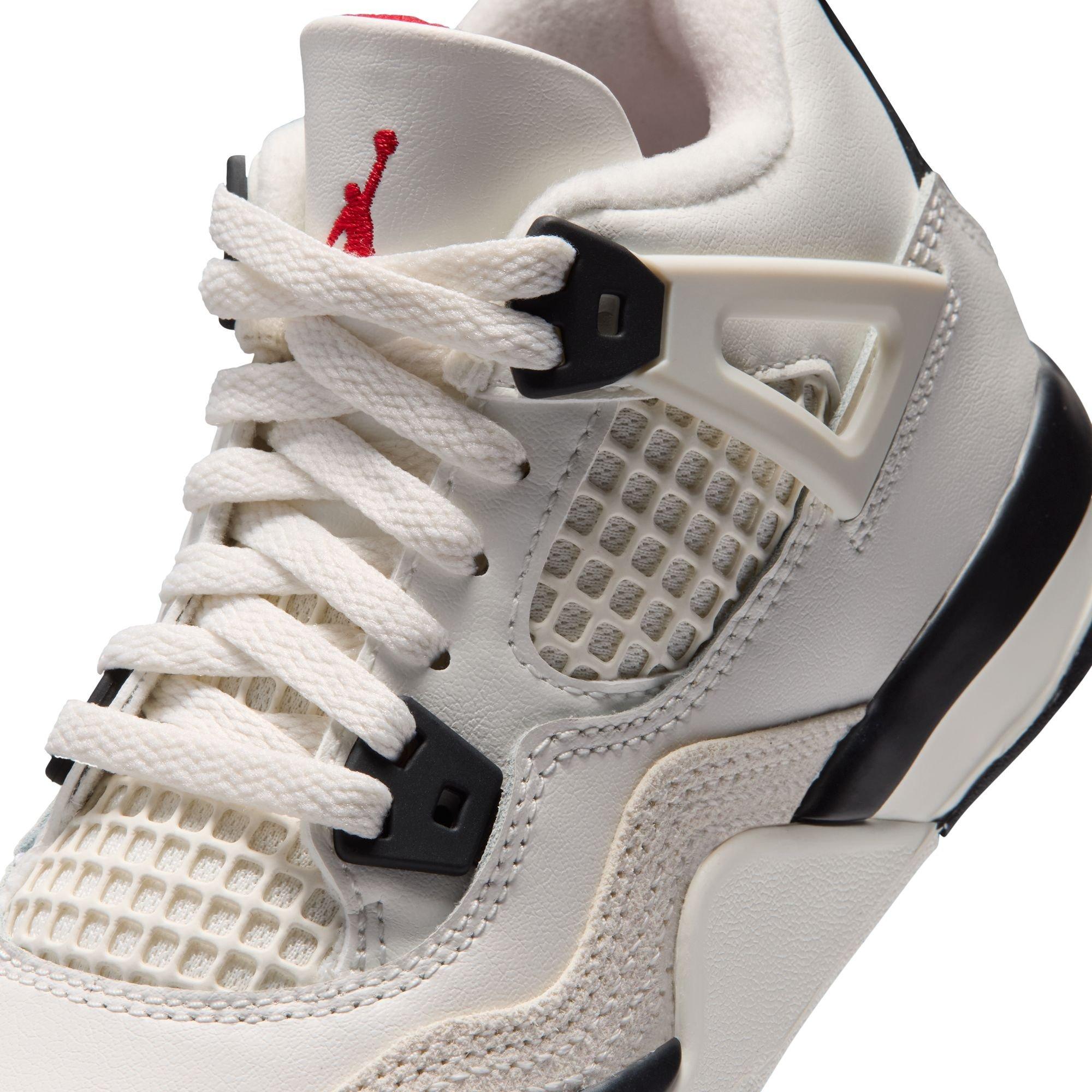 Jordan 4 Retro "Flight Club" Preschool Kids' Shoe - SAIL/BLACK/UNIVERSITY RED Thumbnail View 5