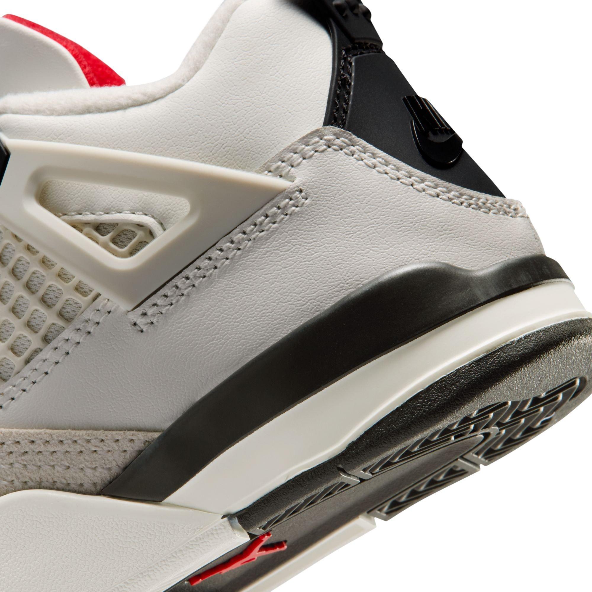 Jordan 4 Retro "Flight Club" Preschool Kids' Shoe - SAIL/BLACK/UNIVERSITY RED Thumbnail View 6