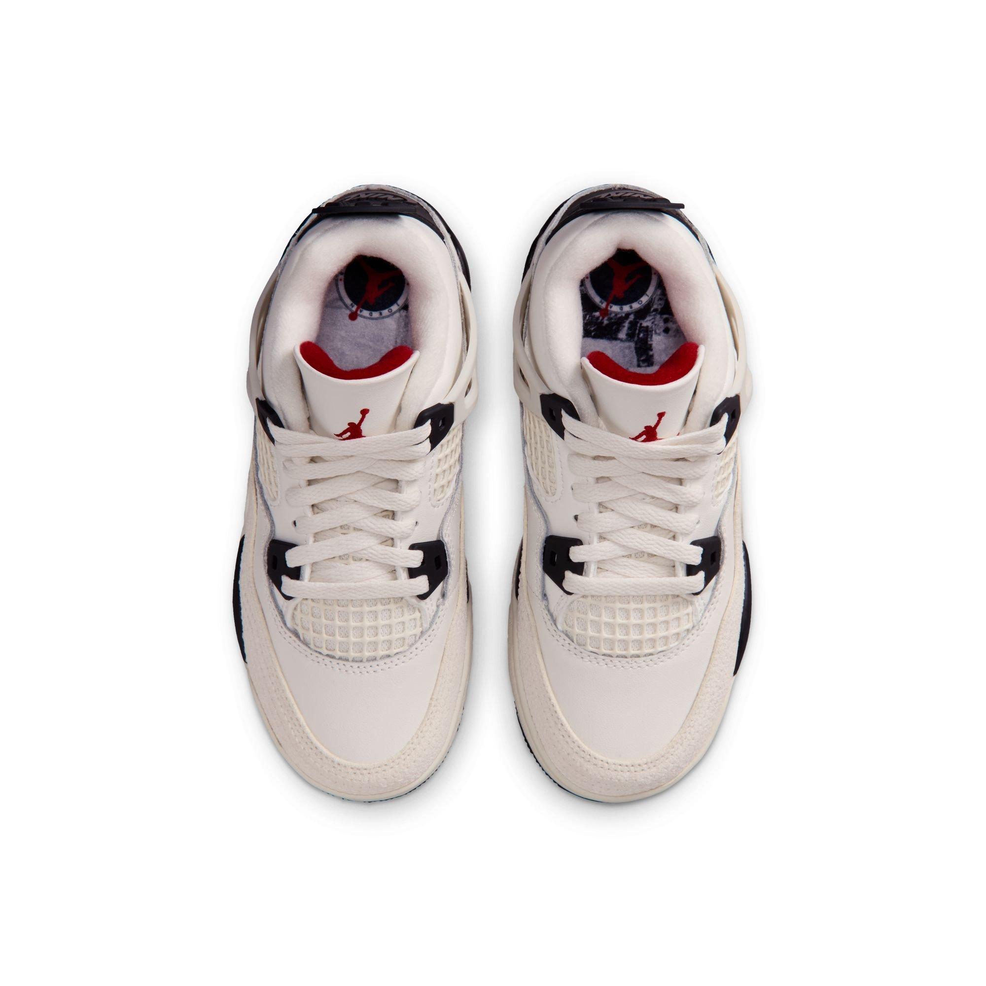 Jordan 4 Retro "Flight Club" Preschool Kids' Shoe - SAIL/BLACK/UNIVERSITY RED Thumbnail View 12