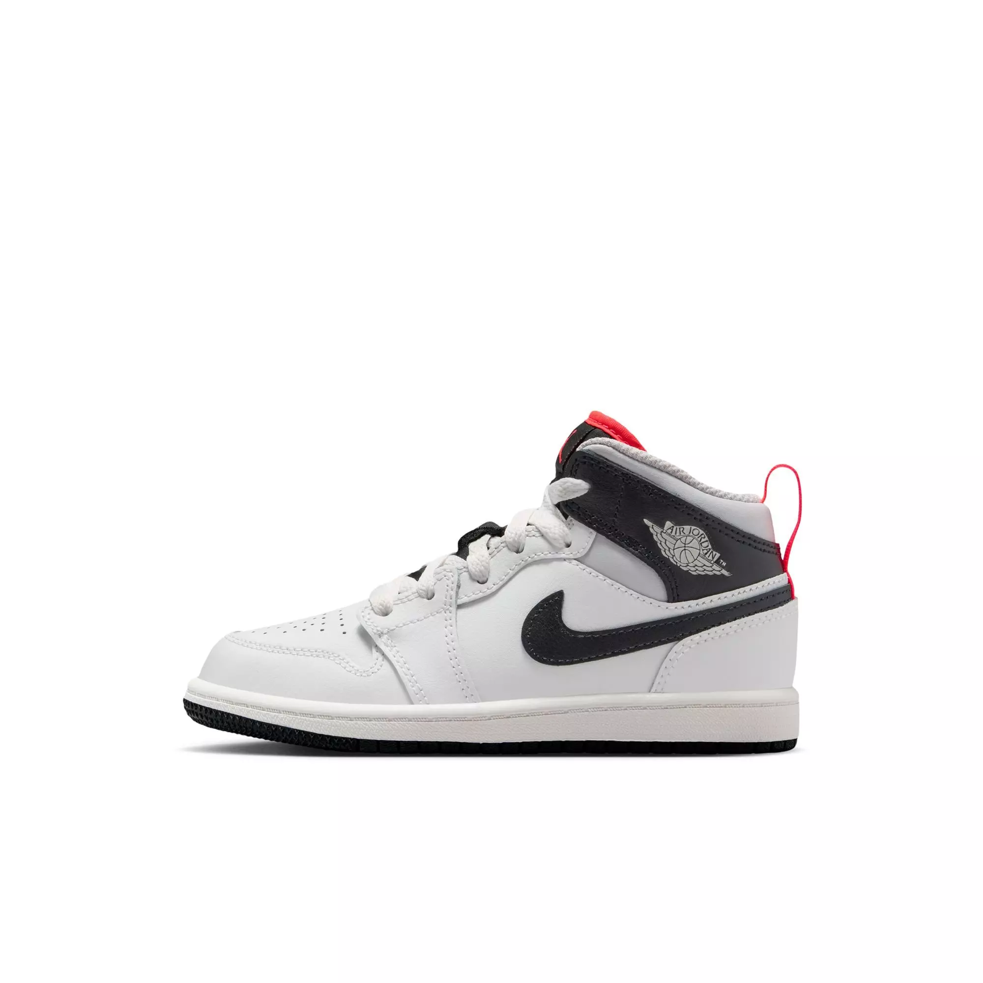 Jordan 1 Mid "Summit White/Black/Infrared 23" Preschool Boys' Shoe - WHITE/BLACK/RED
