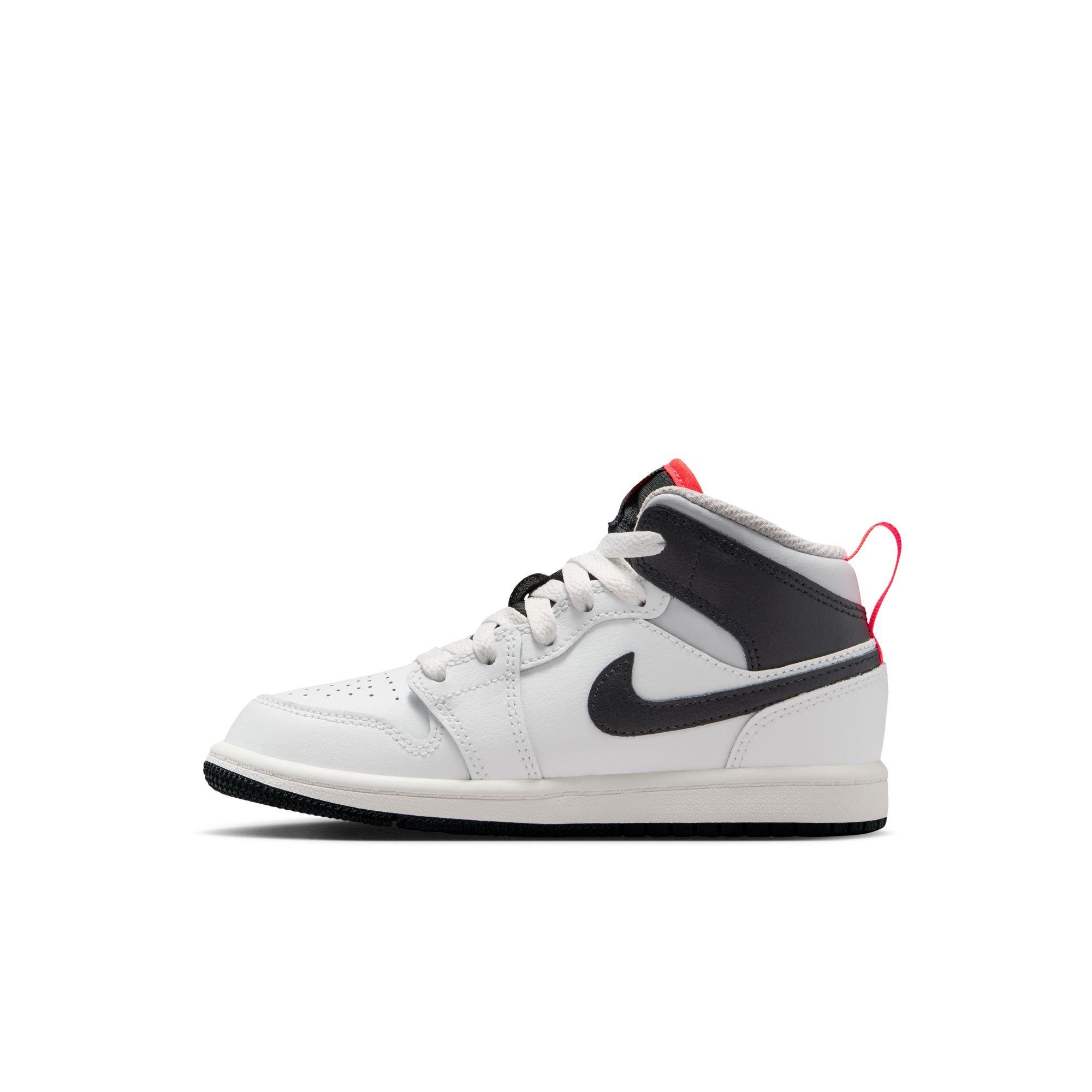 Jordan 1 Mid "Summit White/Black/Infrared 23" Preschool Boys' Shoe - WHITE/BLACK/RED Thumbnail View 4