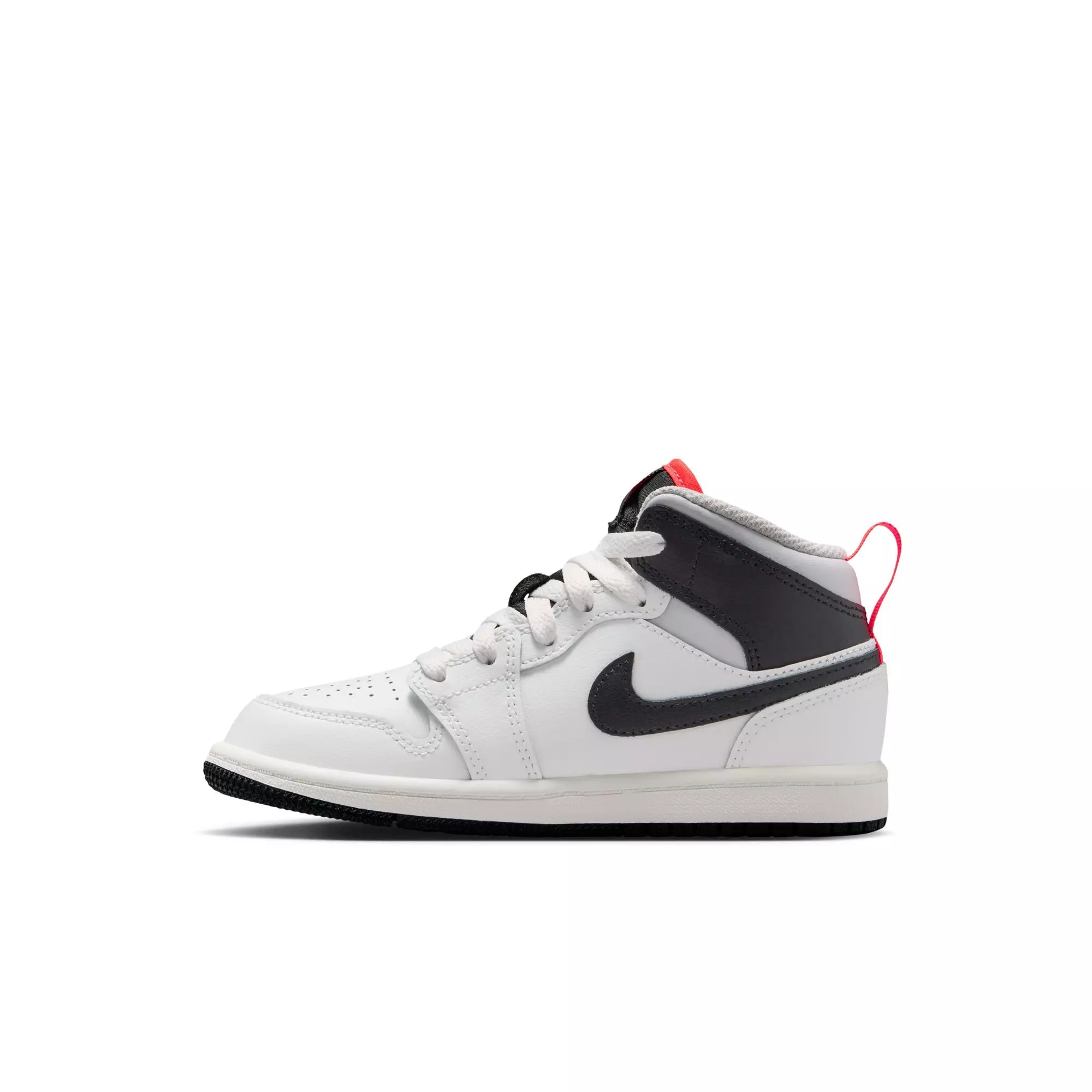 Jordan 1 Mid "Summit White/Black/Infrared 23" Preschool Boys' Shoe - WHITE/BLACK/RED