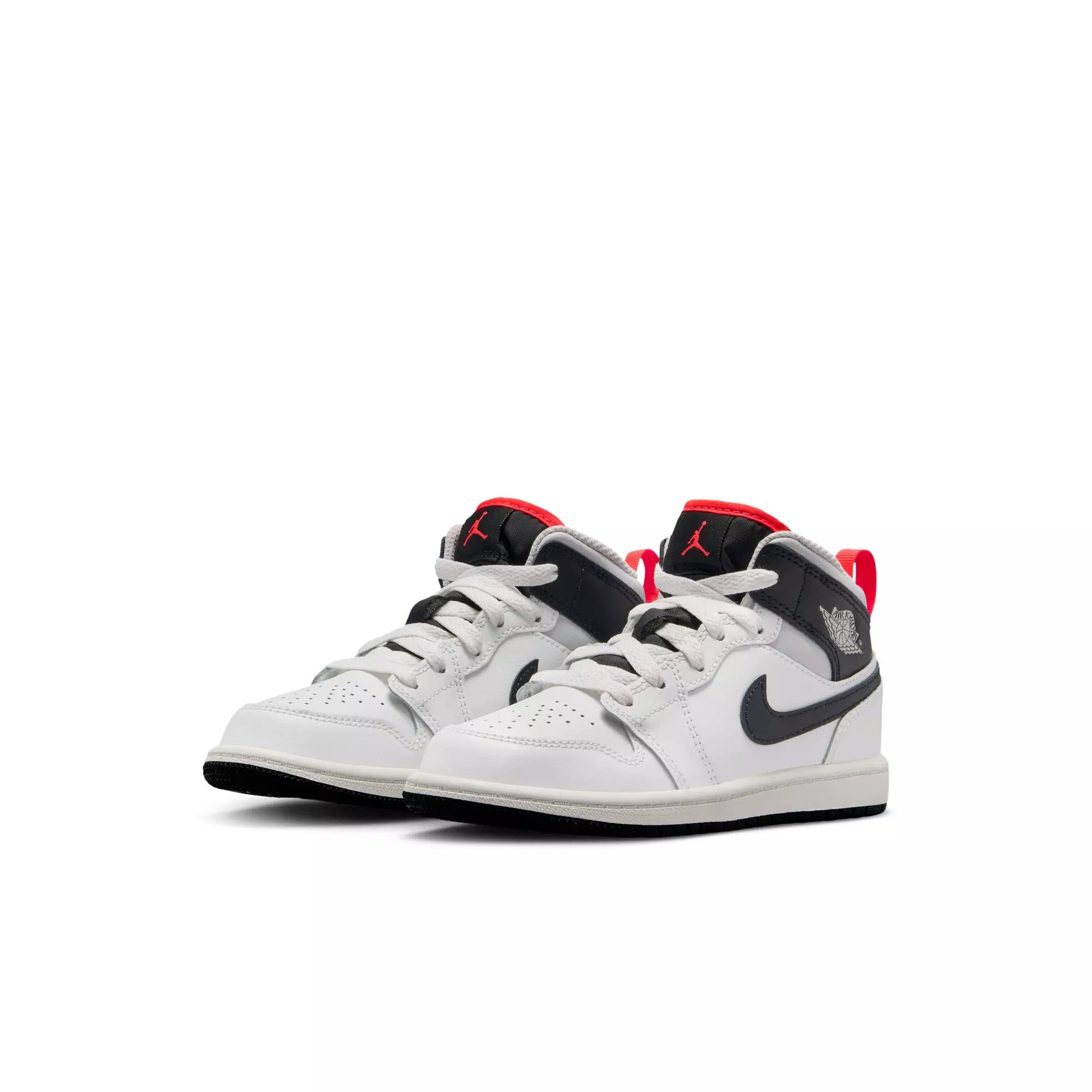 Jordan 1 Mid "Summit White/Black/Infrared 23" Preschool Boys' Shoe - WHITE/BLACK/RED