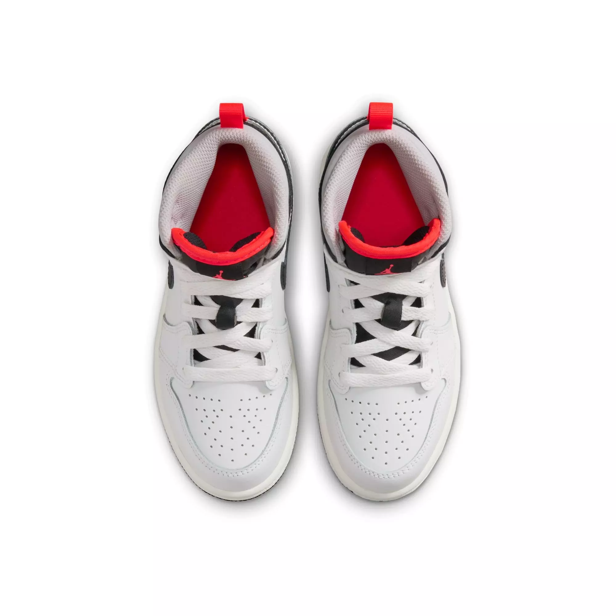 Jordan 1 Mid "Summit White/Black/Infrared 23" Preschool Boys' Shoe - WHITE/BLACK/RED