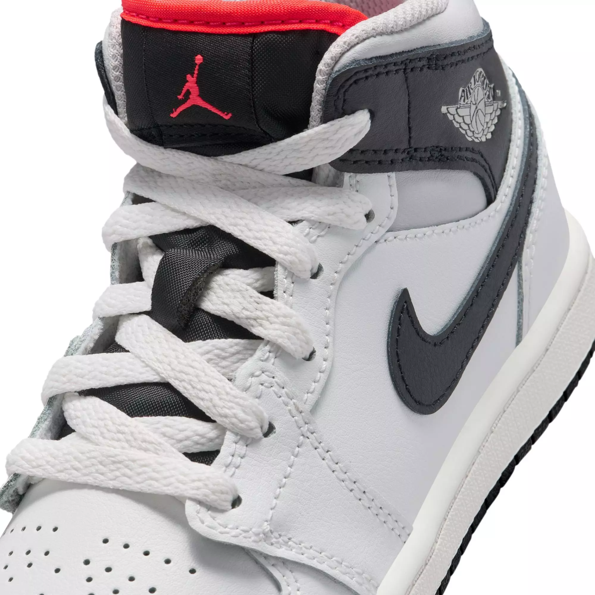 Jordan 1 Mid "Summit White/Black/Infrared 23" Preschool Boys' Shoe - WHITE/BLACK/RED