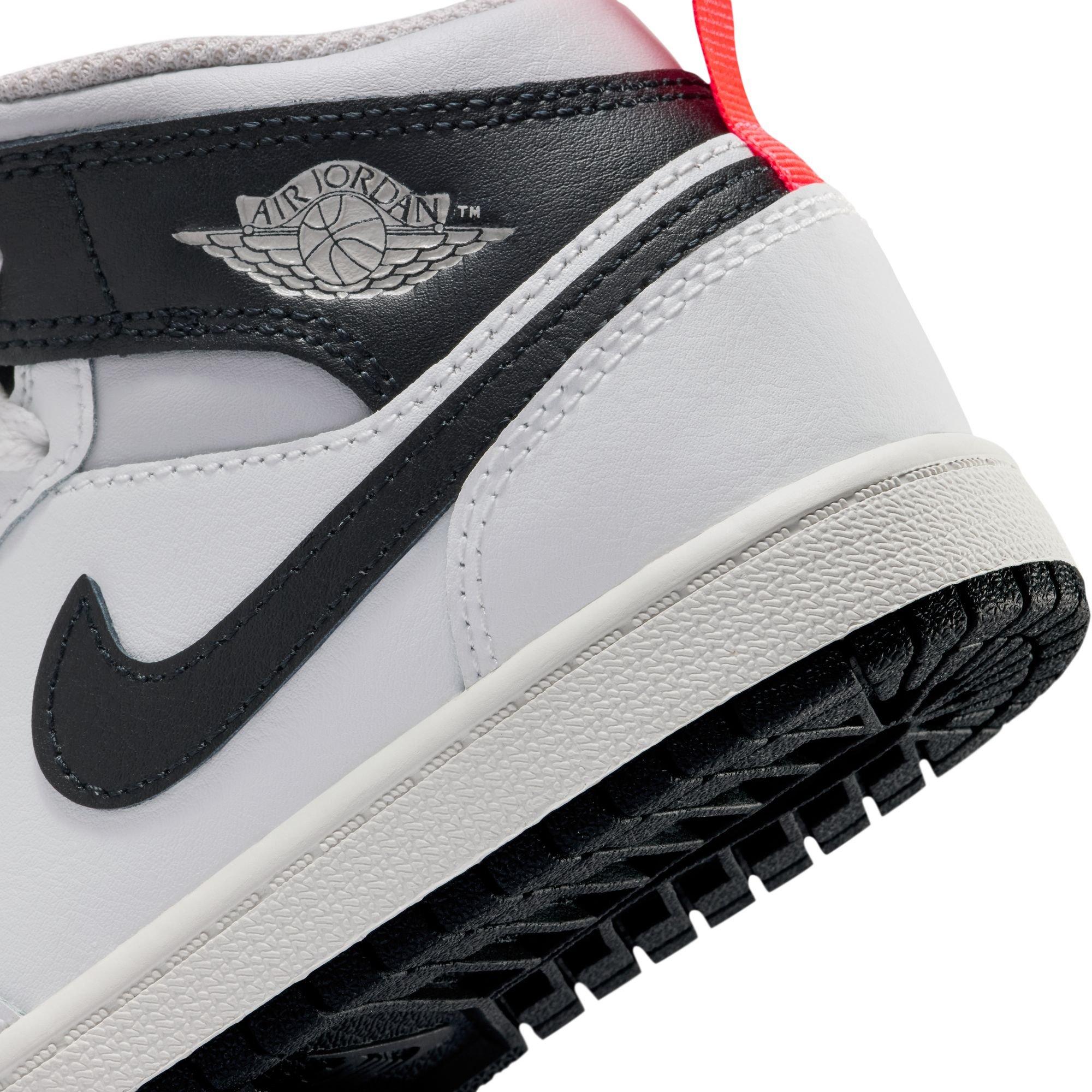 Jordan 1 Mid "Summit White/Black/Infrared 23" Preschool Boys' Shoe - WHITE/BLACK/RED Thumbnail View 11