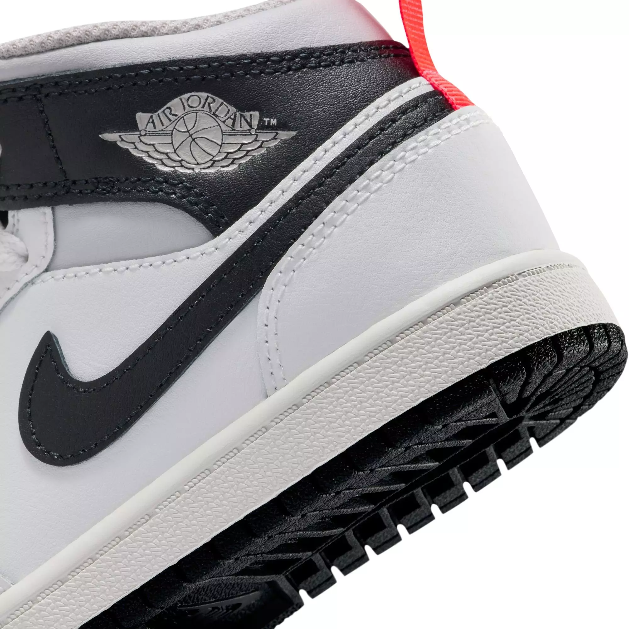 Jordan 1 Mid "Summit White/Black/Infrared 23" Preschool Boys' Shoe - WHITE/BLACK/RED