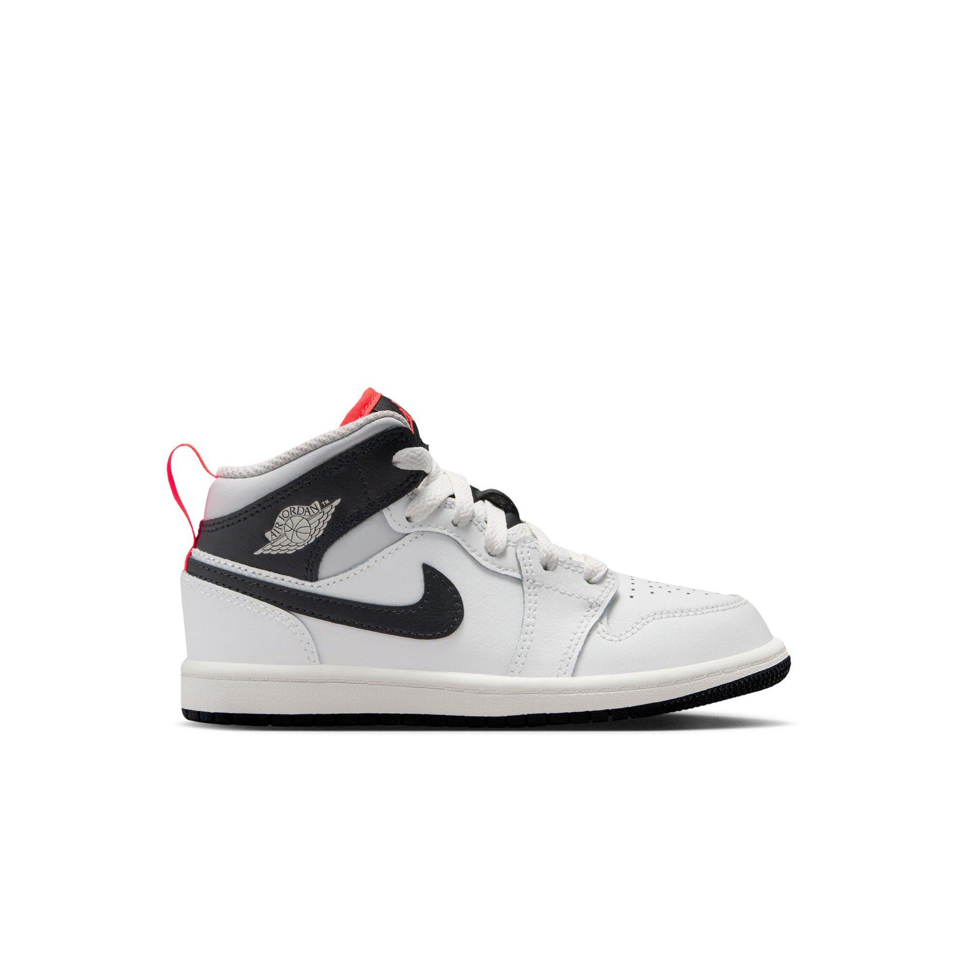 Jordan 1 Mid "Summit White/Black/Infrared 23" Preschool Boys' Shoe - WHITE/BLACK/RED Thumbnail View 1