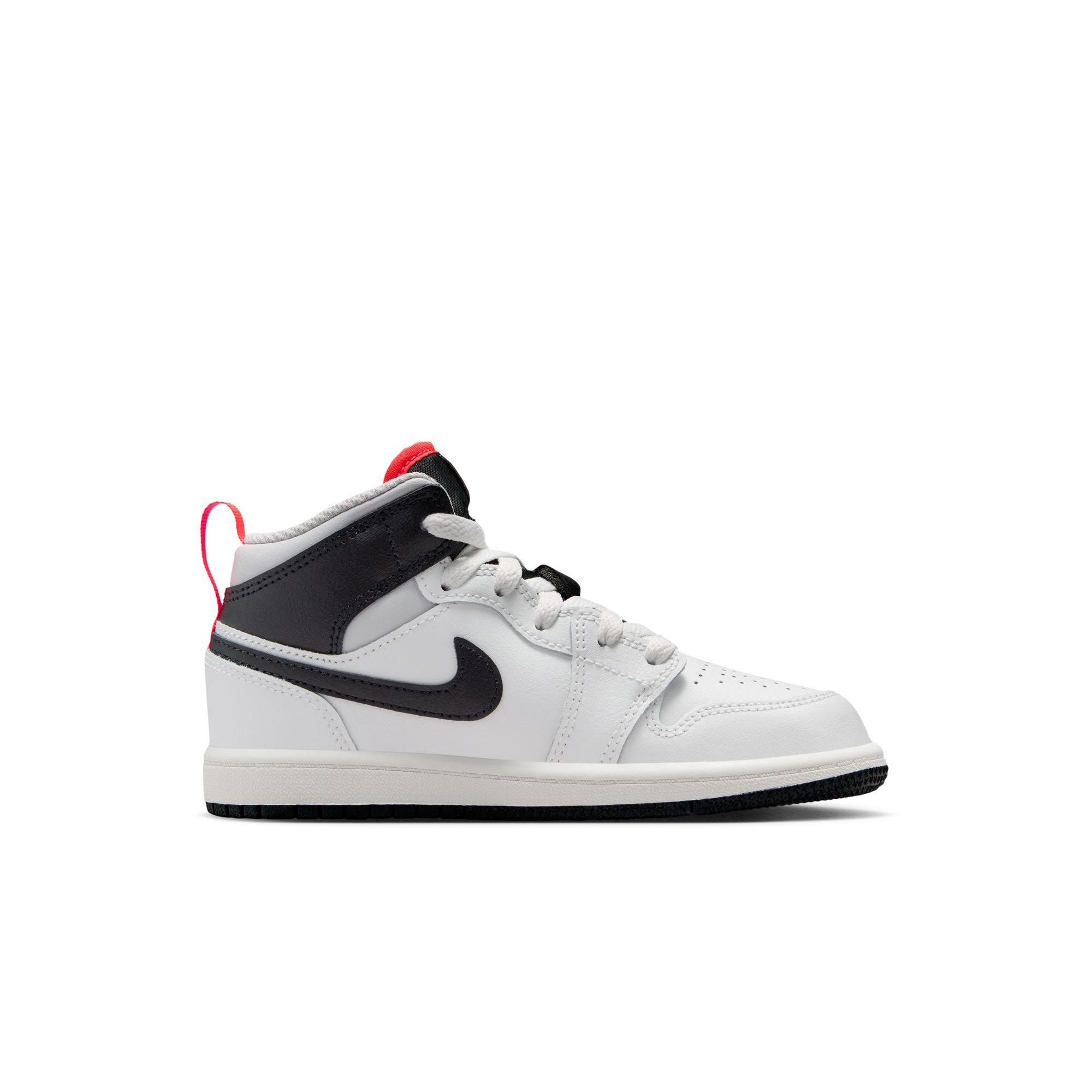 Jordan 1 Mid "Summit White/Black/Infrared 23" Preschool Boys' Shoe - WHITE/BLACK/RED Thumbnail View 2