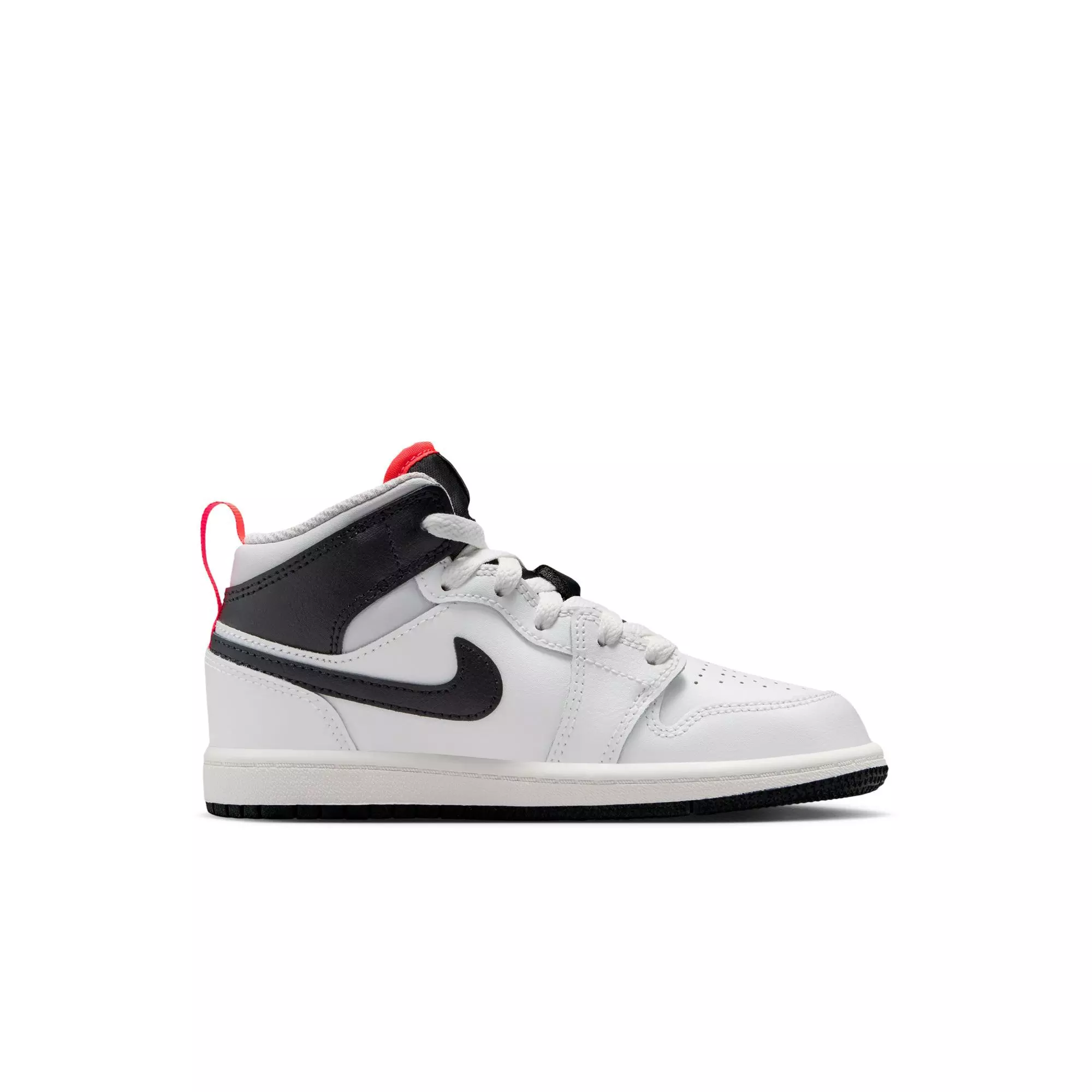Jordan 1 Mid "Summit White/Black/Infrared 23" Preschool Boys' Shoe - WHITE/BLACK/RED