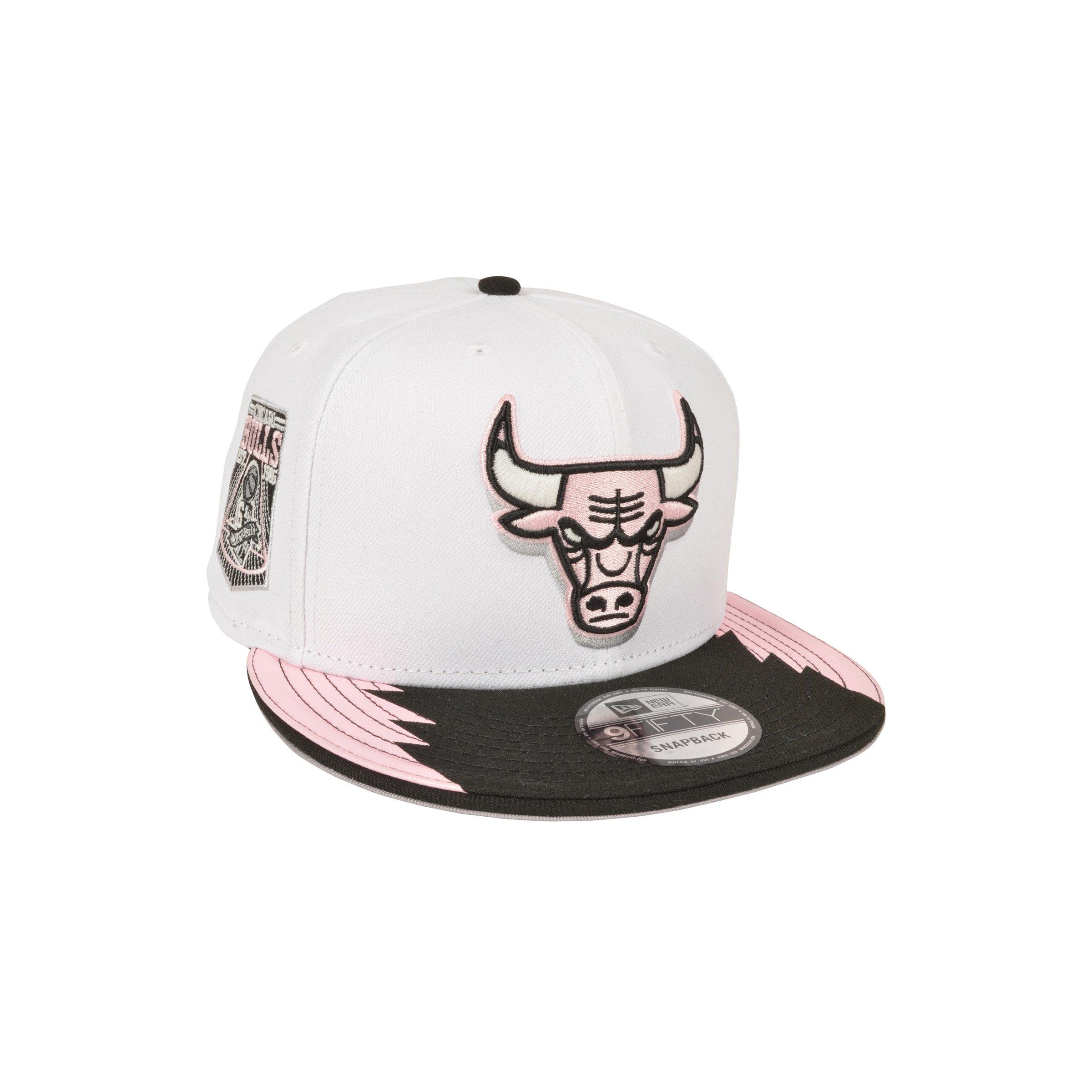 New Era Chicago Bulls 9FIFTY 6X Champs Snapback Hat-White/Pink display picture 1