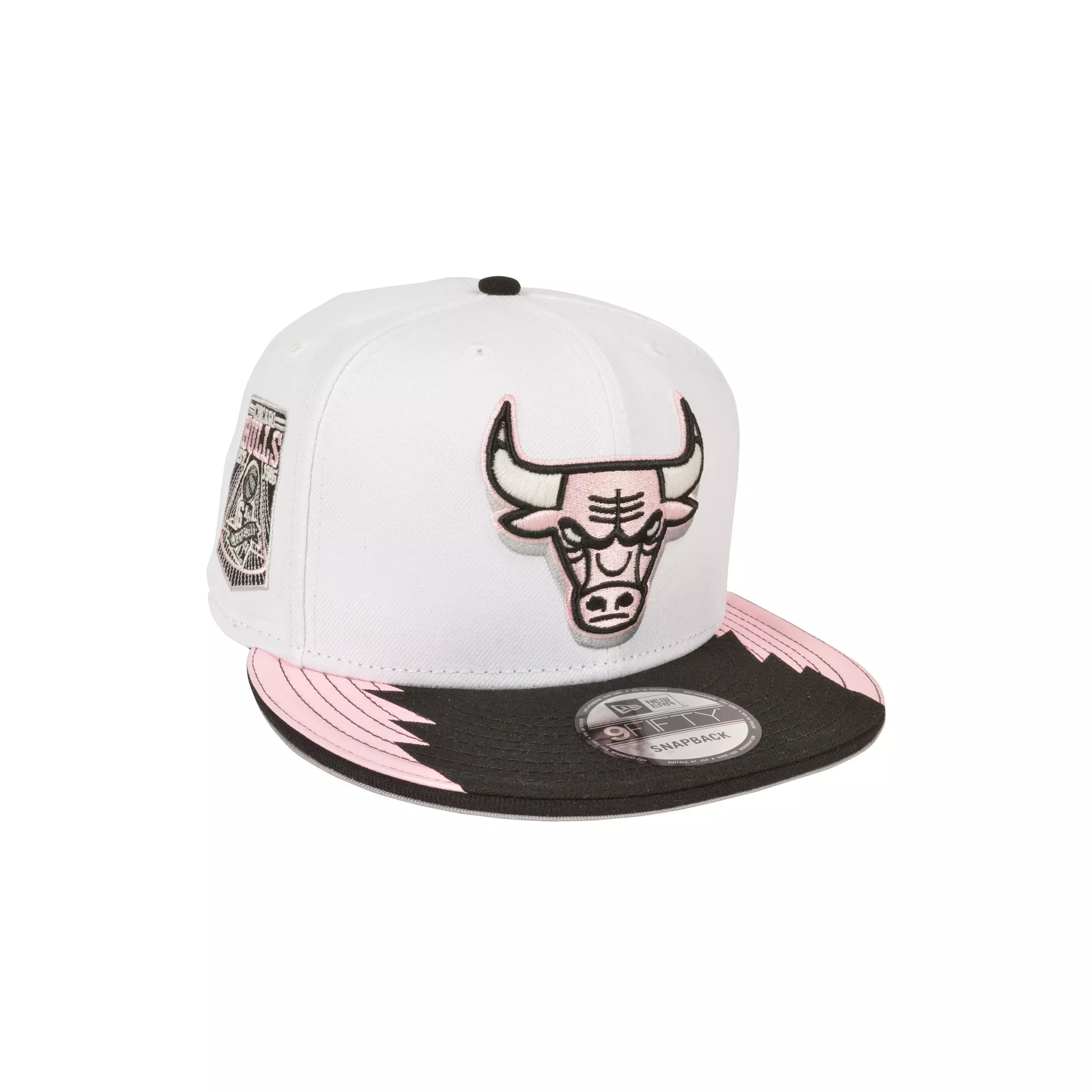 New Era Chicago Bulls 9FIFTY 6X Champs Snapback Hat-White/Pink - WHITE/PINK