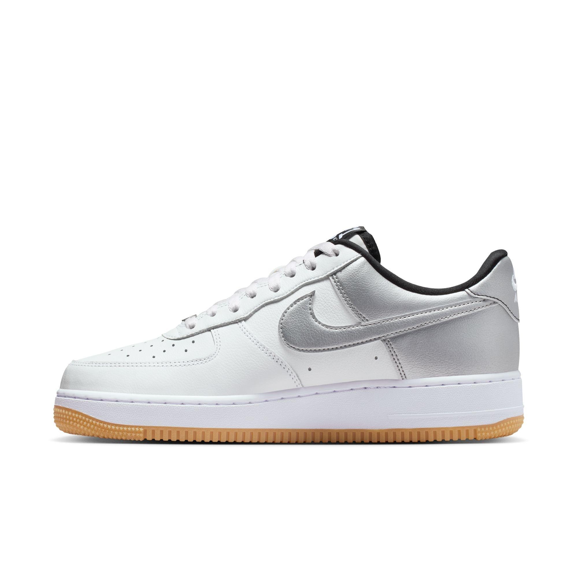 Nike Air Force 1 '07 LV8 "Summit White/Black/Metallic Silver" Men's Shoe - WHITE/BLACK/SILVER Thumbnail View 4