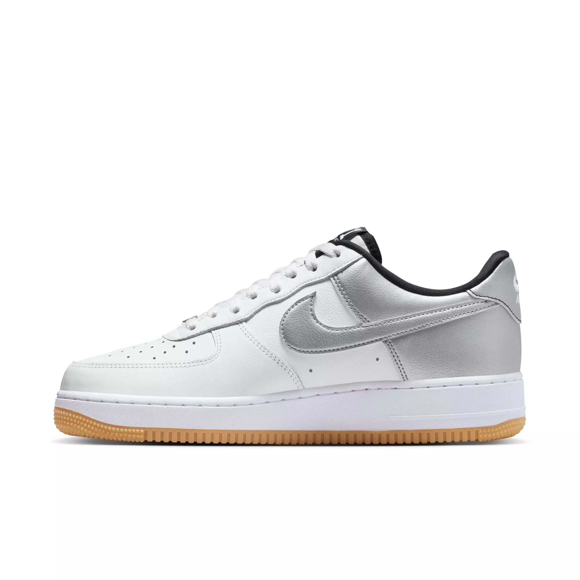 Nike Air Force 1 '07 LV8 "Summit White/Black/Metallic Silver" Men's Shoe - WHITE/BLACK/SILVER
