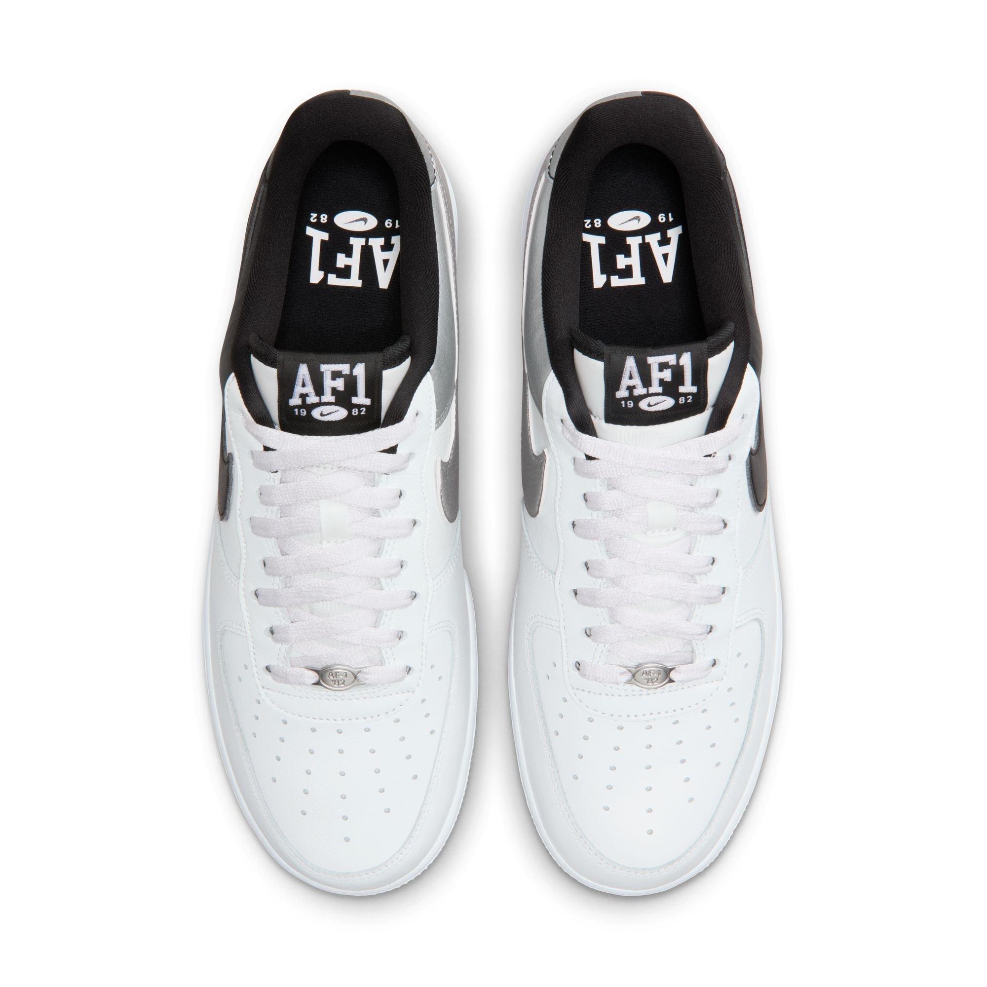 Nike Air Force 1 '07 LV8 "Summit White/Black/Metallic Silver" Men's Shoe - WHITE/BLACK/SILVER Thumbnail View 6