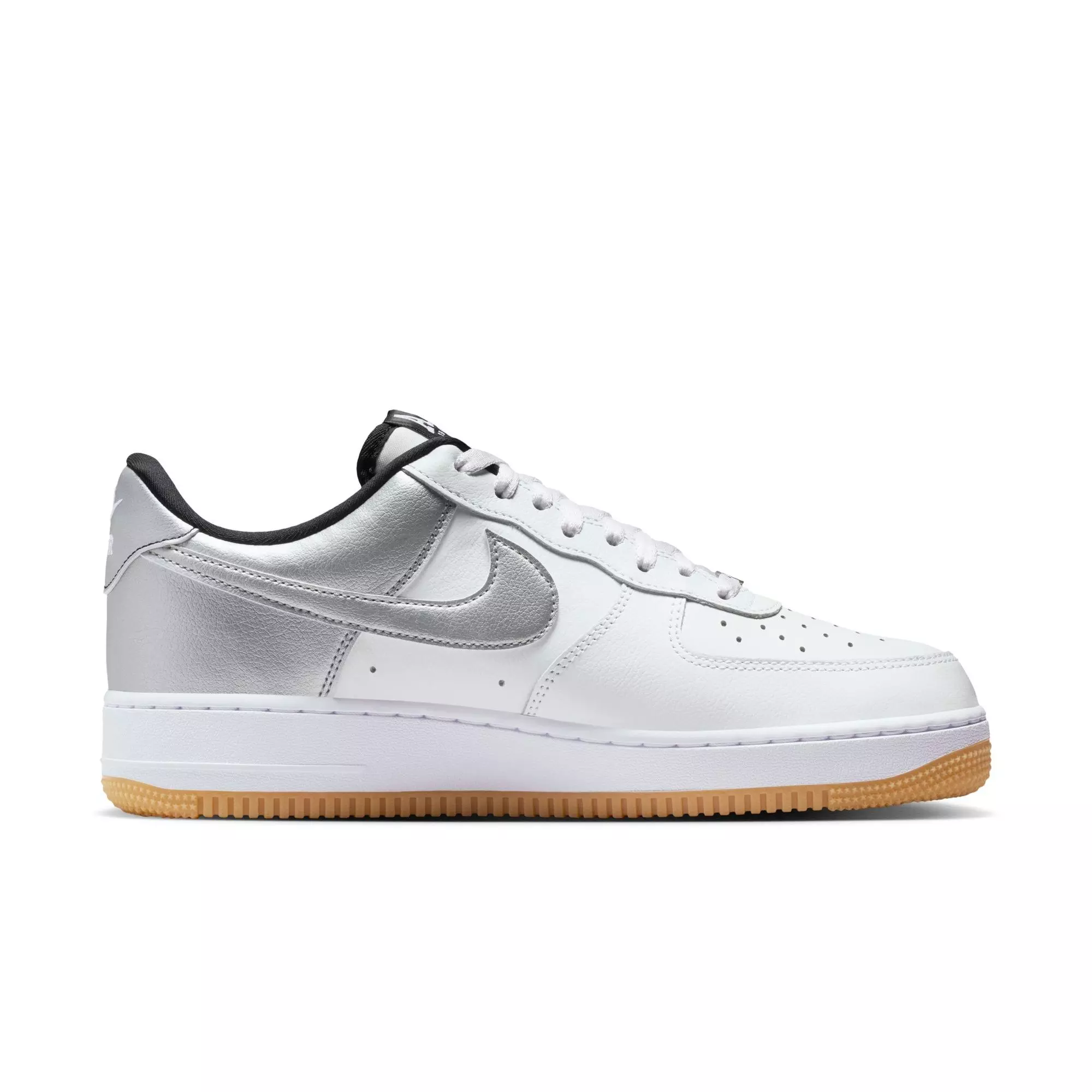 Nike Air Force 1 '07 LV8 "Summit White/Black/Metallic Silver" Men's Shoe - WHITE/BLACK/SILVER