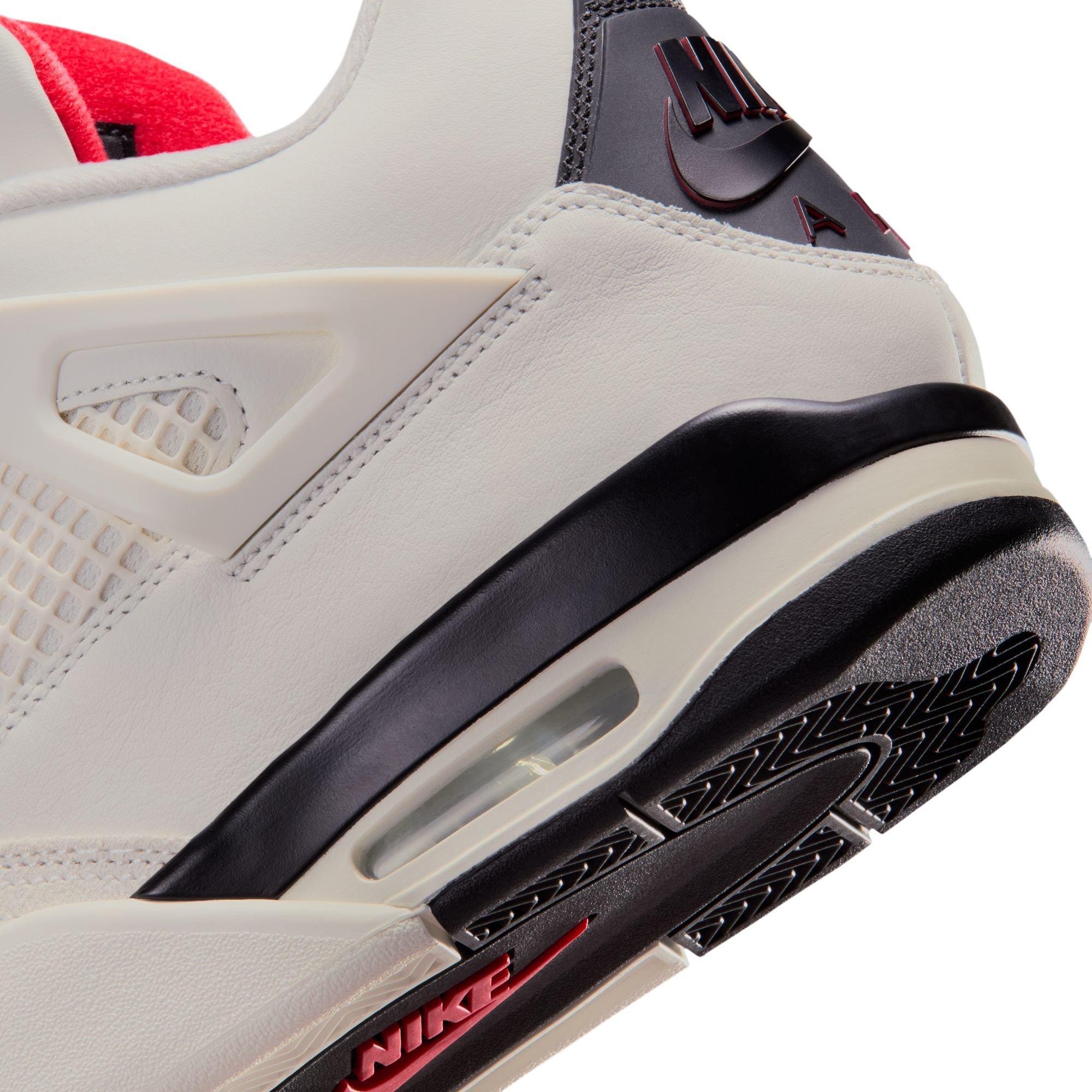 Nike Air Jordan 4 Retro Flight White Fire Red Black Lace Up Sneakers Mens 9 Jordan Air Jordan 4 Retro  main image 3