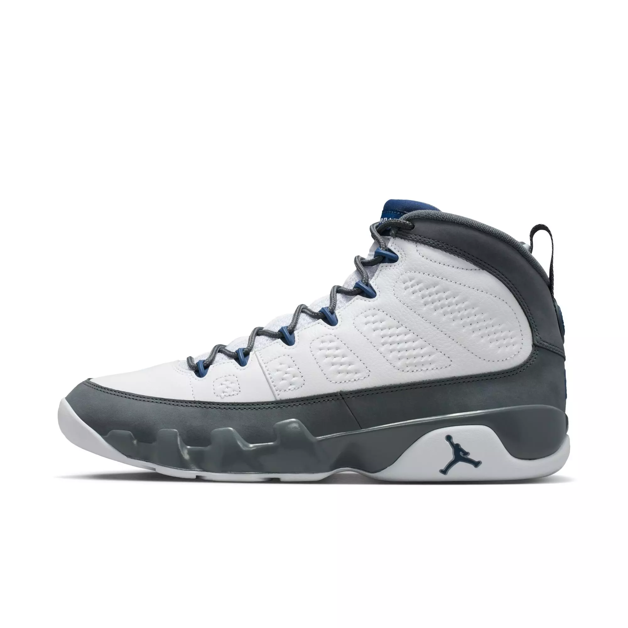 Jordan 9 Retro "Flint Grey" Men's Shoe - WHITE/FRENCH BLUE/FLINT GREY