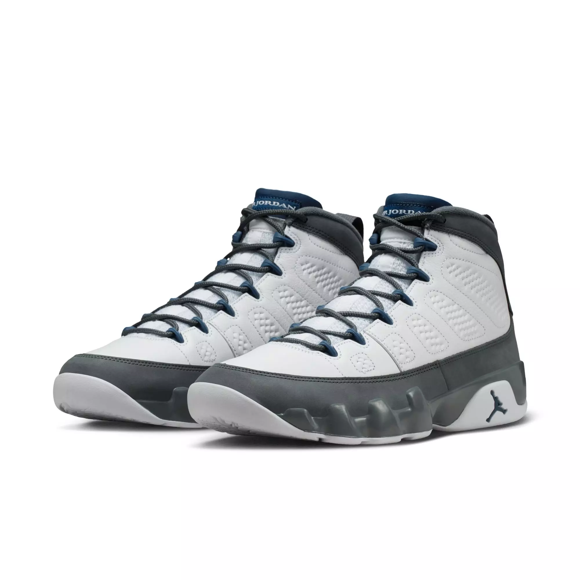 Jordan 9 Retro "Flint Grey" Men's Shoe - WHITE/FRENCH BLUE/FLINT GREY